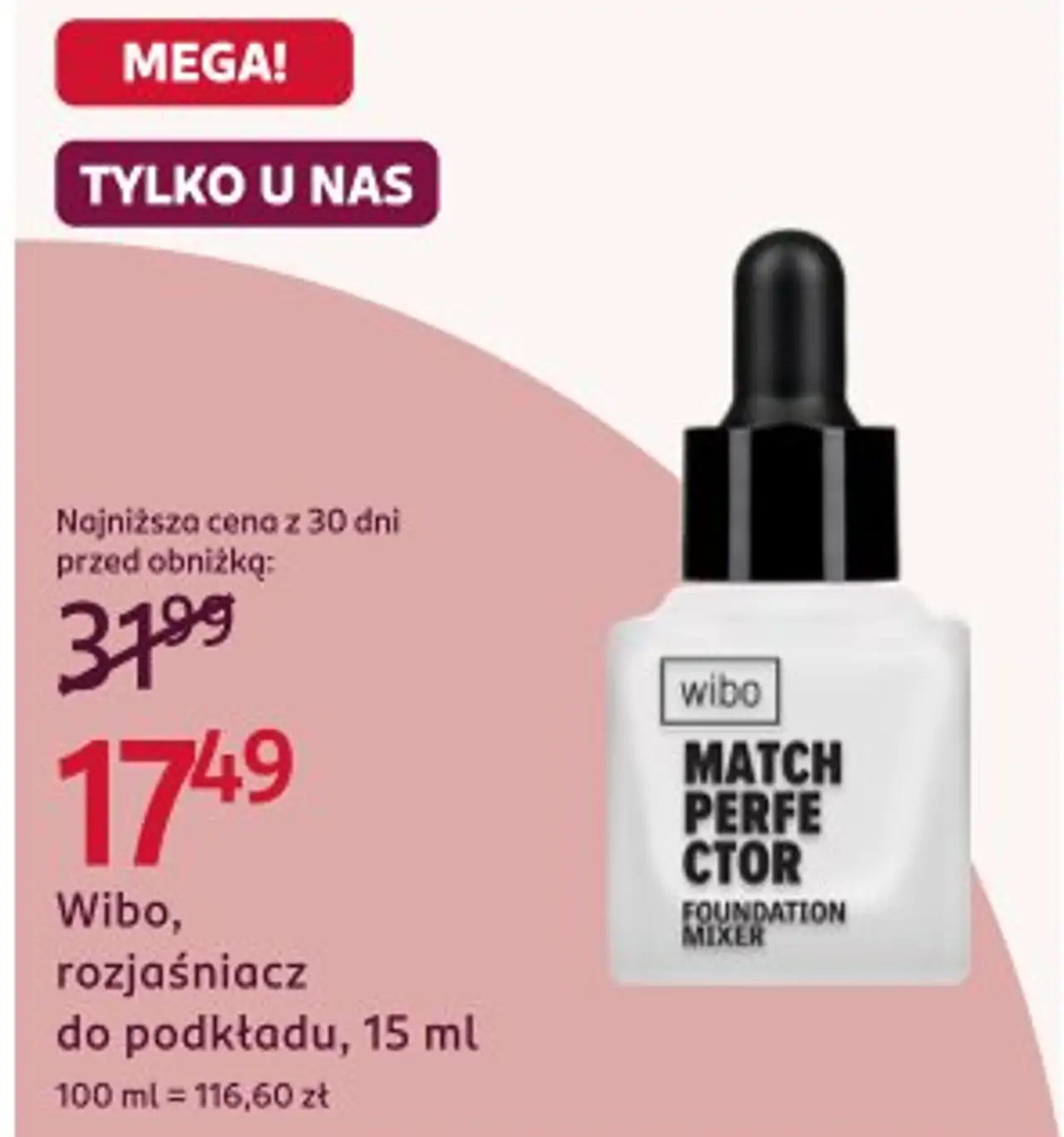 Wibo, rozjaśniacz do podkładu, 15 ml