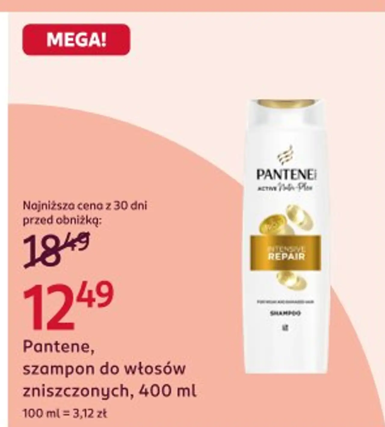 Pantene, szampon do włosów zniszczonych, 400 ml