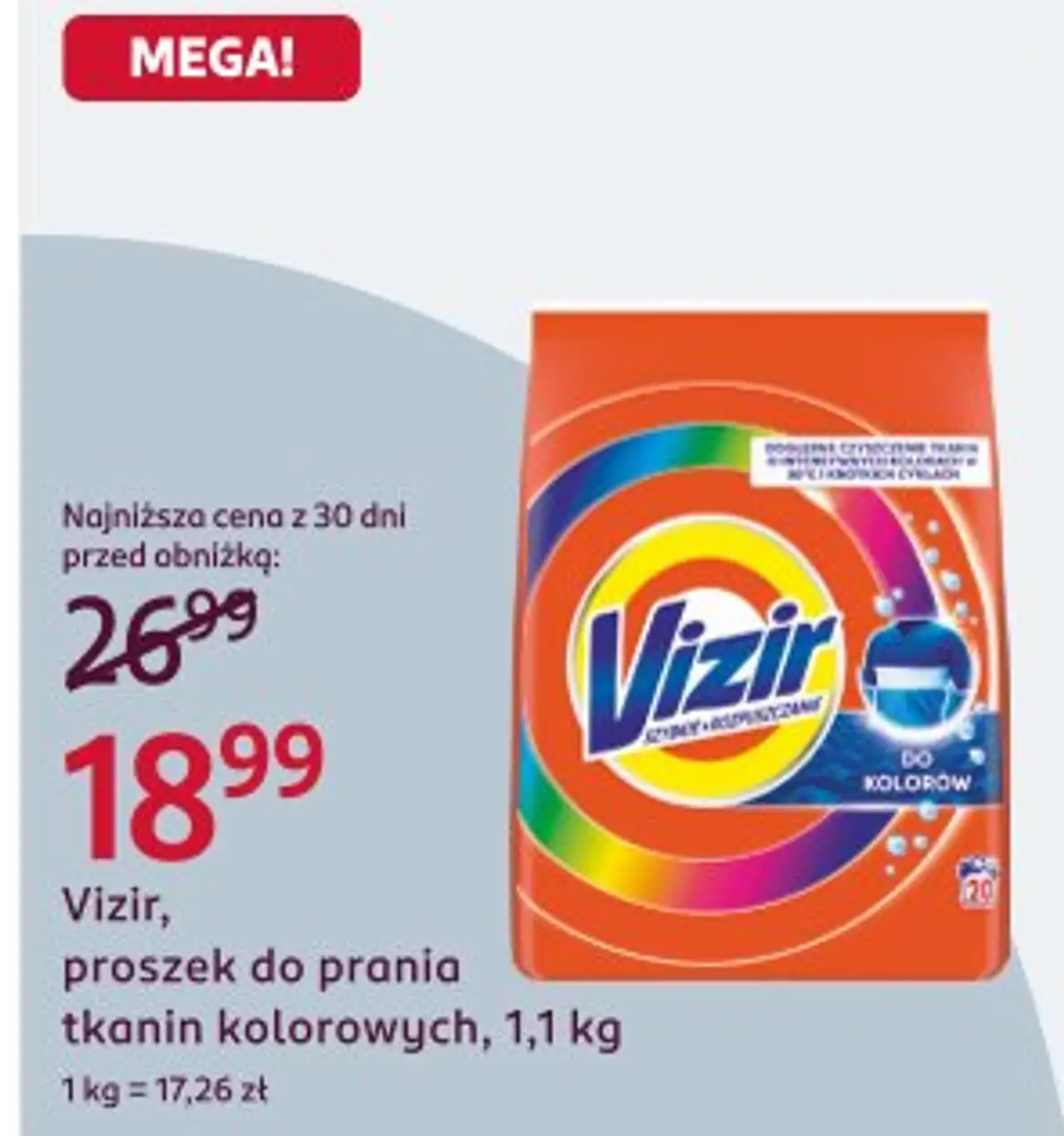 Vizir, proszek do prania tkanin kolorowych, 1,1 kg