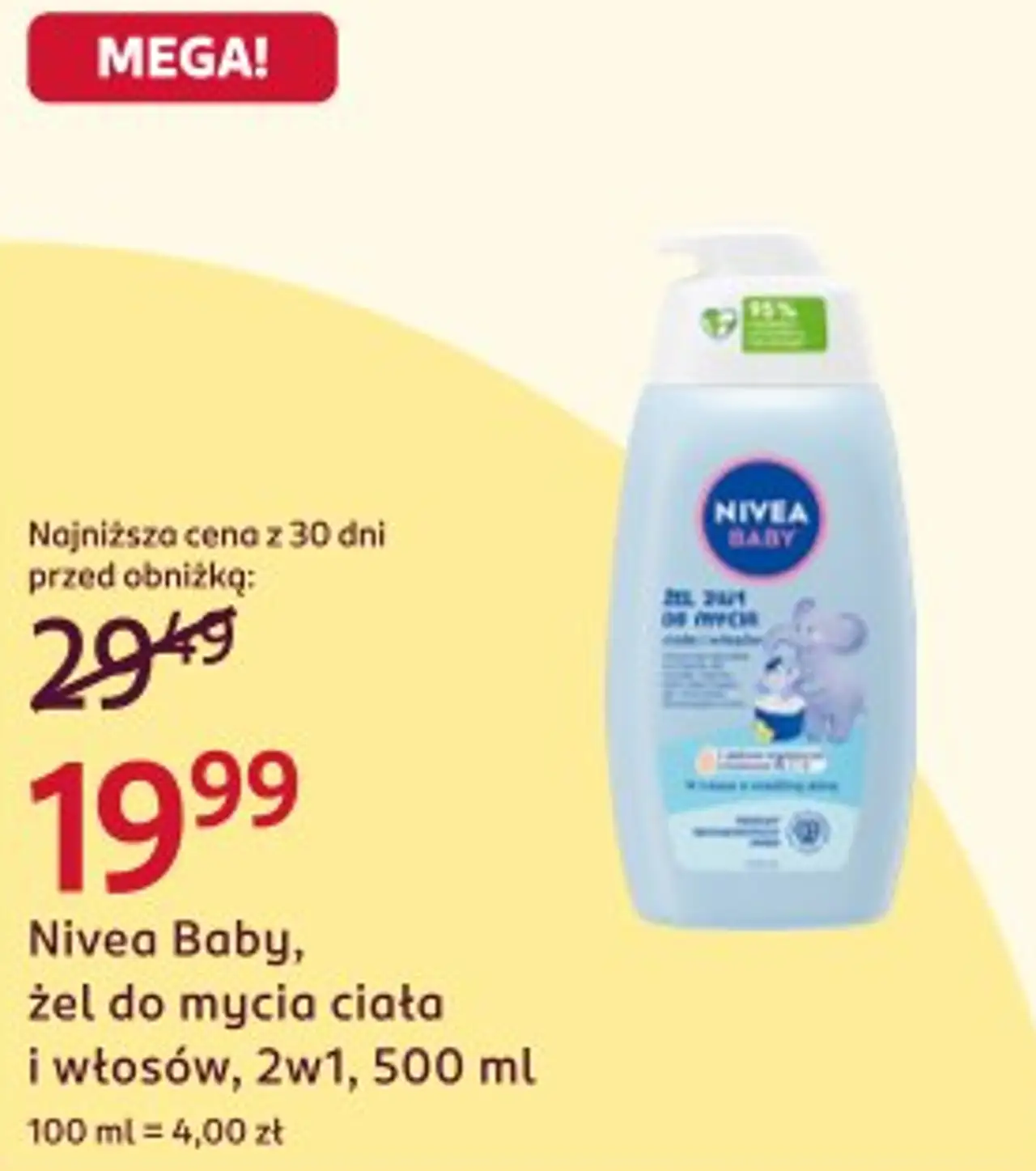 Nivea Baby, żel do mycia ciała i włosów, 2w1, 500 ml
