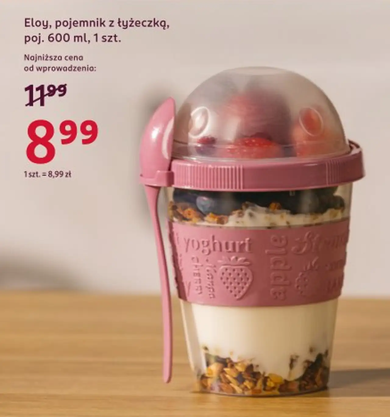 Eloy, pojemnik z łyżeczką, poj. 600 ml, 1 szt.