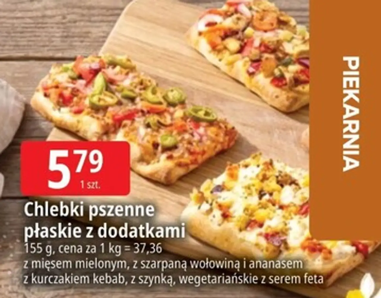 Chlebki pszenne płaskie z dodatkami 155 g