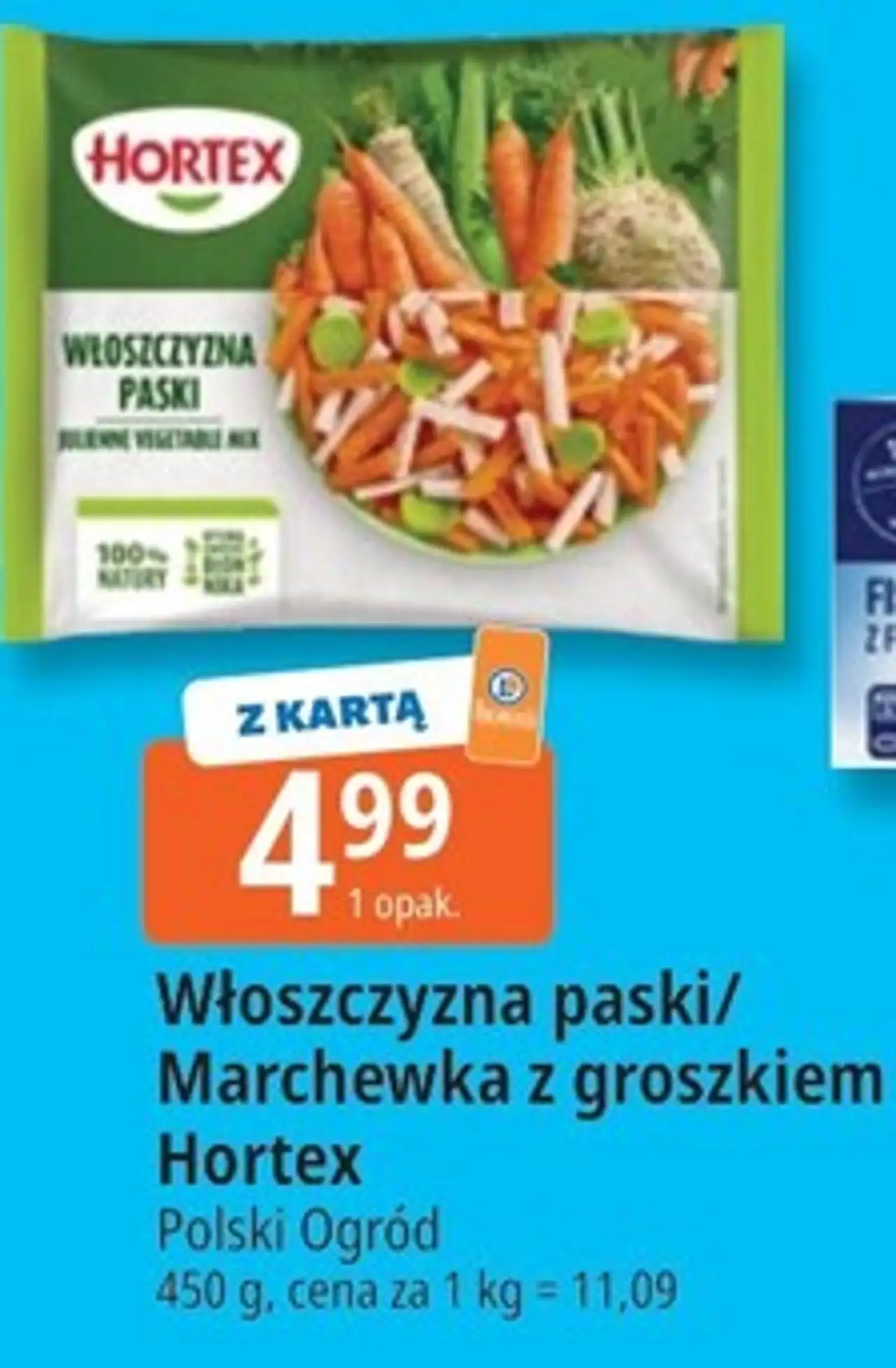 Włoszczyzna paski/ Marchewka z groszkiem Hortex Polski Ogród 450 g
