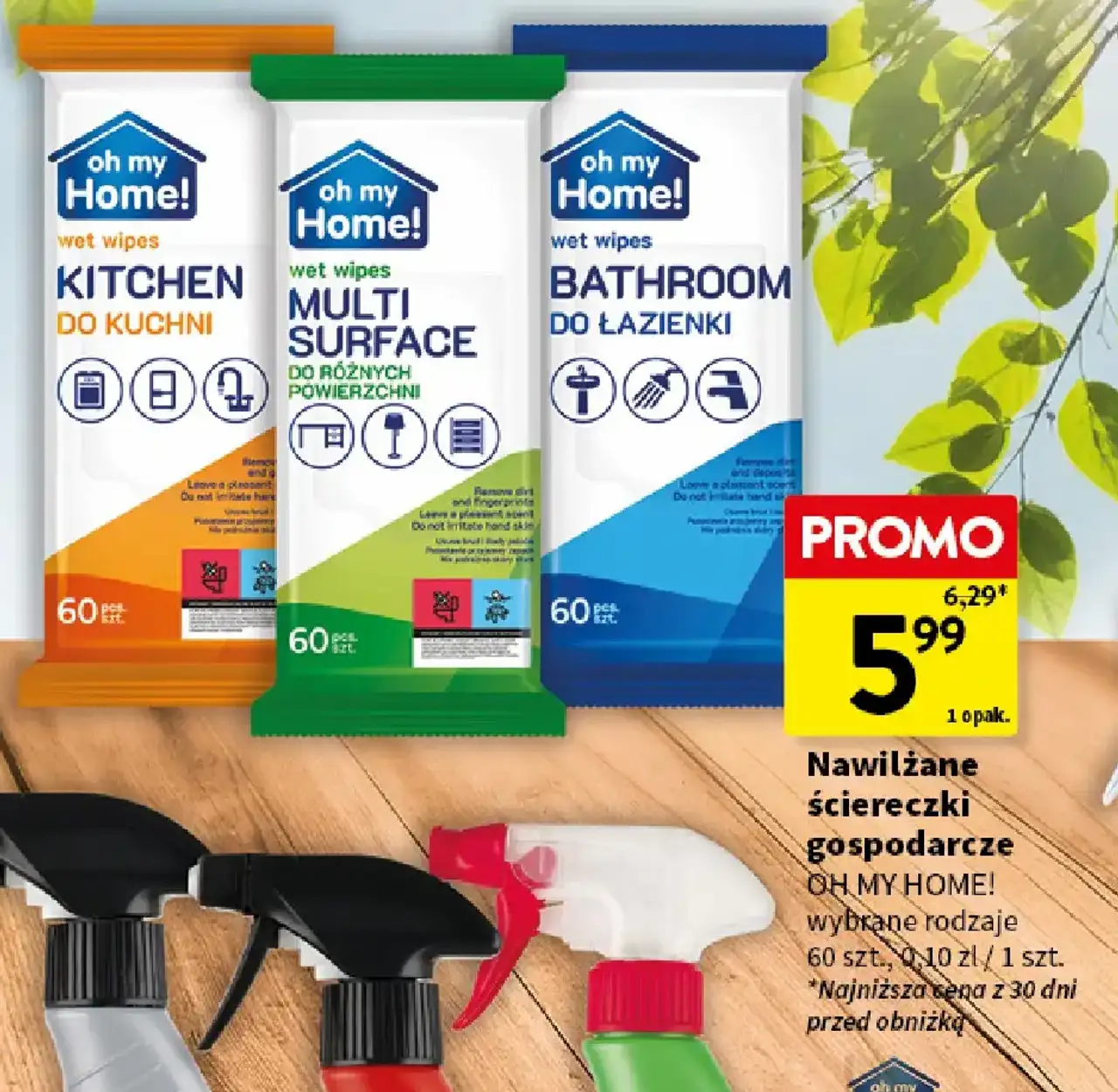 Nawilżane ściereczki gospodarcze oh my Home!