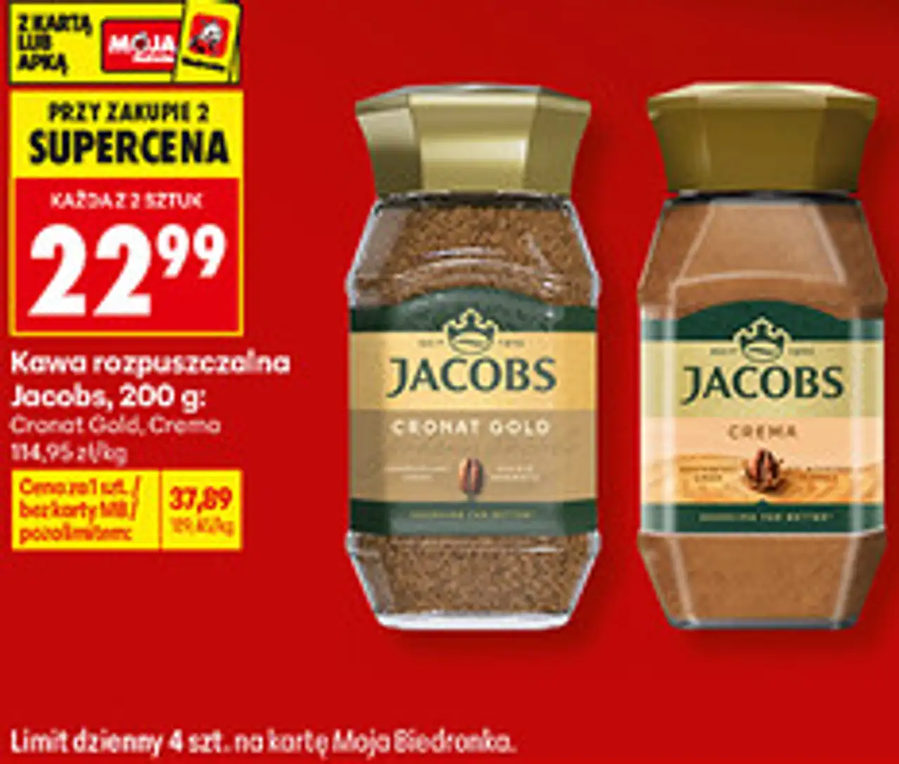 Kawa rozpuszczalna Jacobs, 200 g: Cronat Gold, Crema
