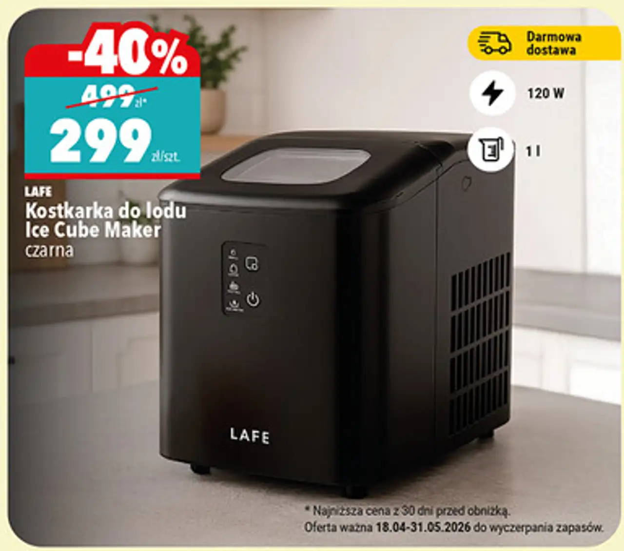 LAFE Kostkarka do lodu Ice Cube Maker czarna