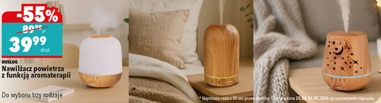 Nawilżacz powietrza z funkcją aromaterapii HUSLOG