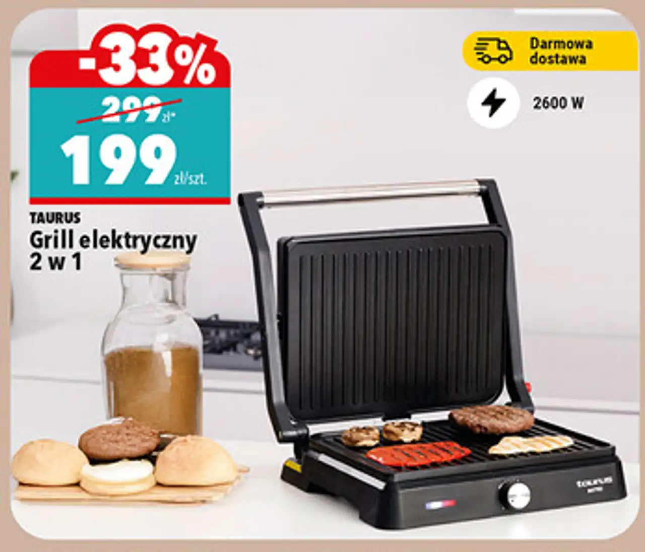 TAURUS Grill elektryczny 2 w 1