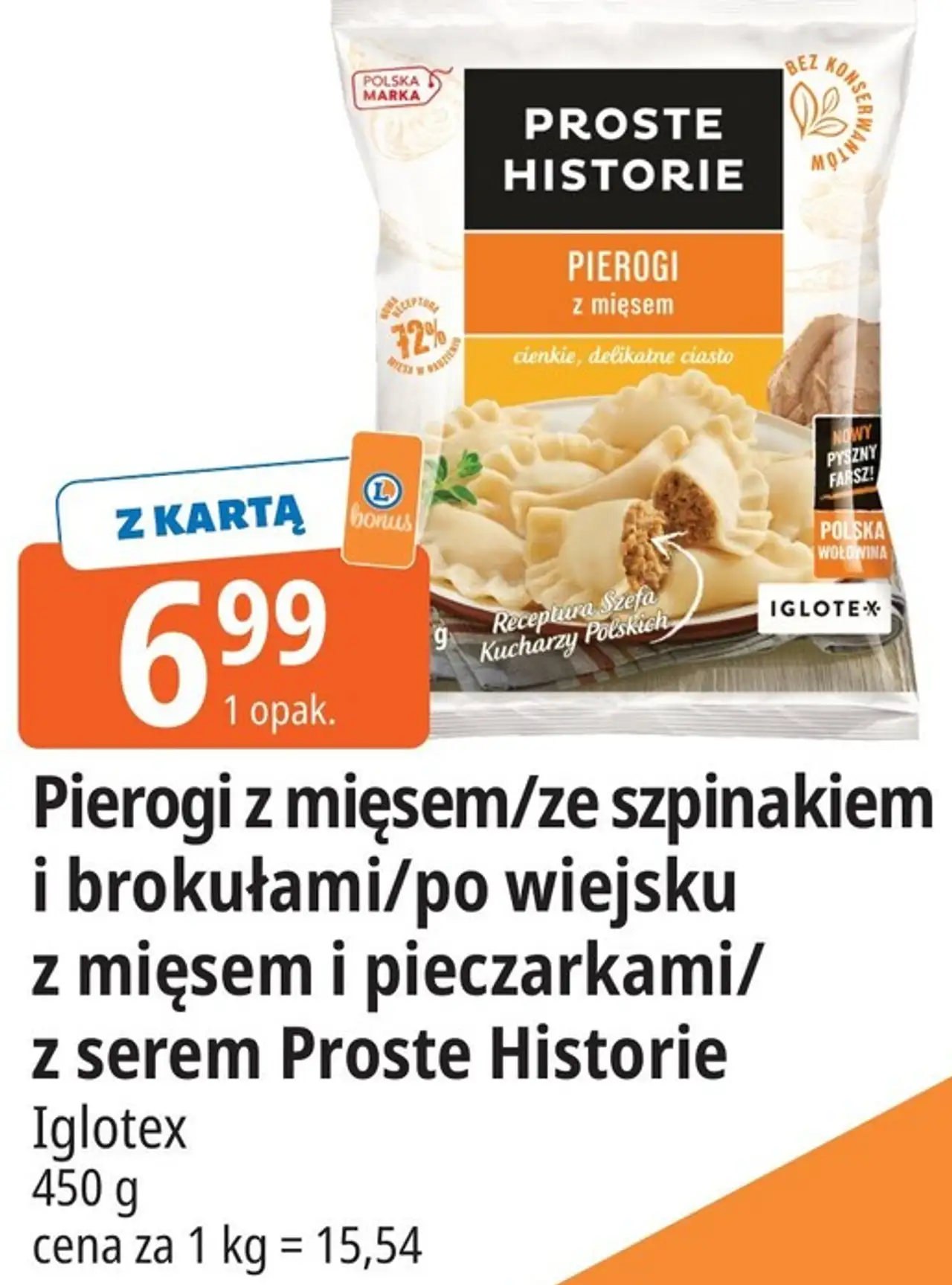 Pierogi z mięsem/ze szpinakiem i brokułami/po wiejsku z mięsem i pieczarkami/z serem Proste Historie