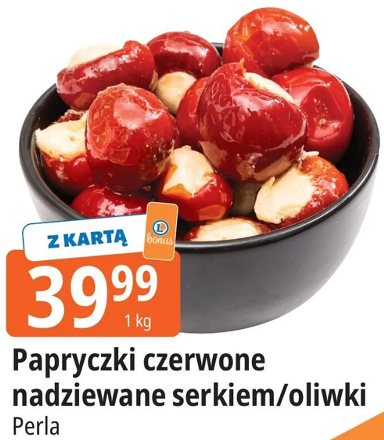 Papryczki czerwone nadziewane serkiem/oliwki Perla