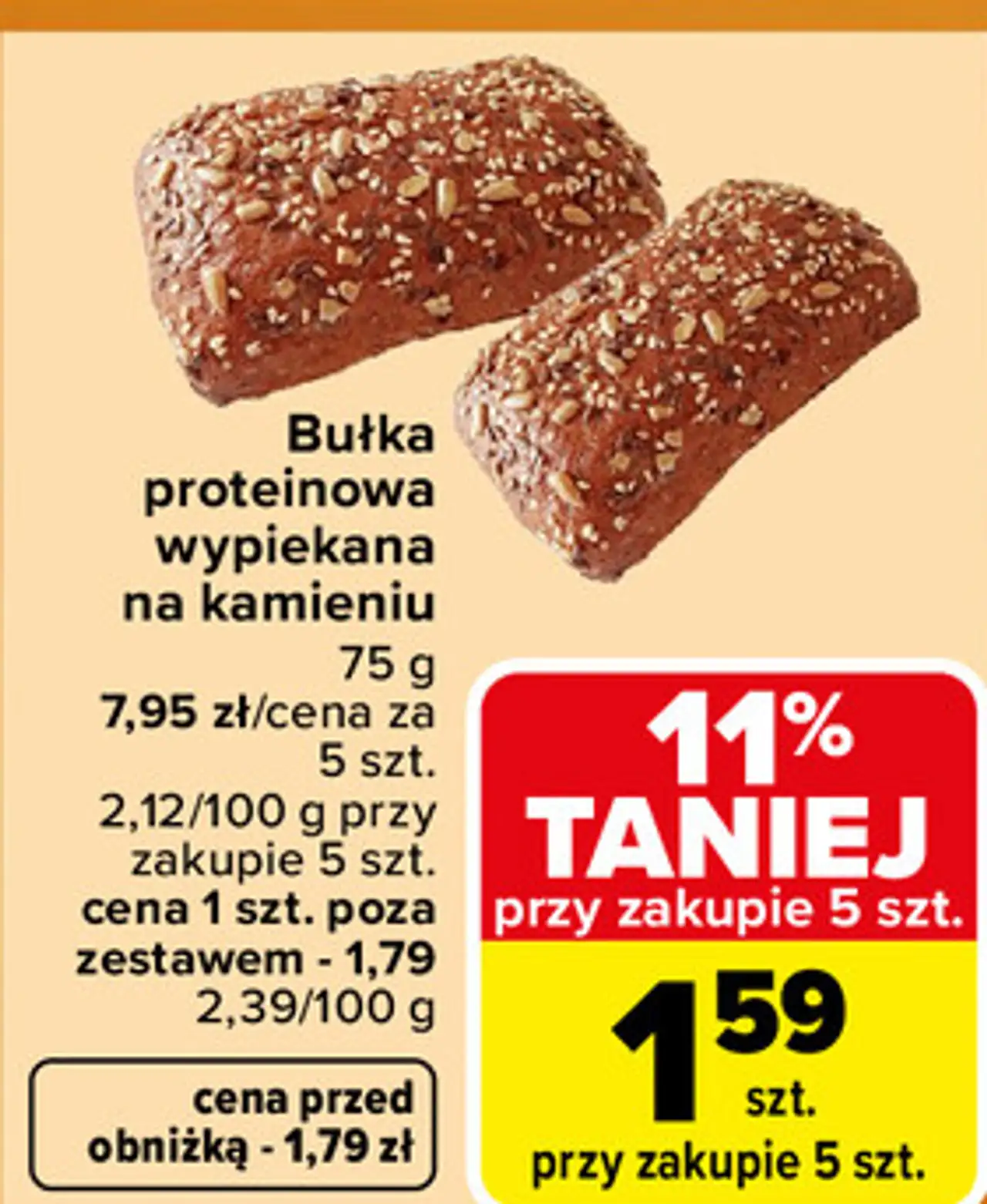 Bułka proteinowa wypiekana na kamieniu