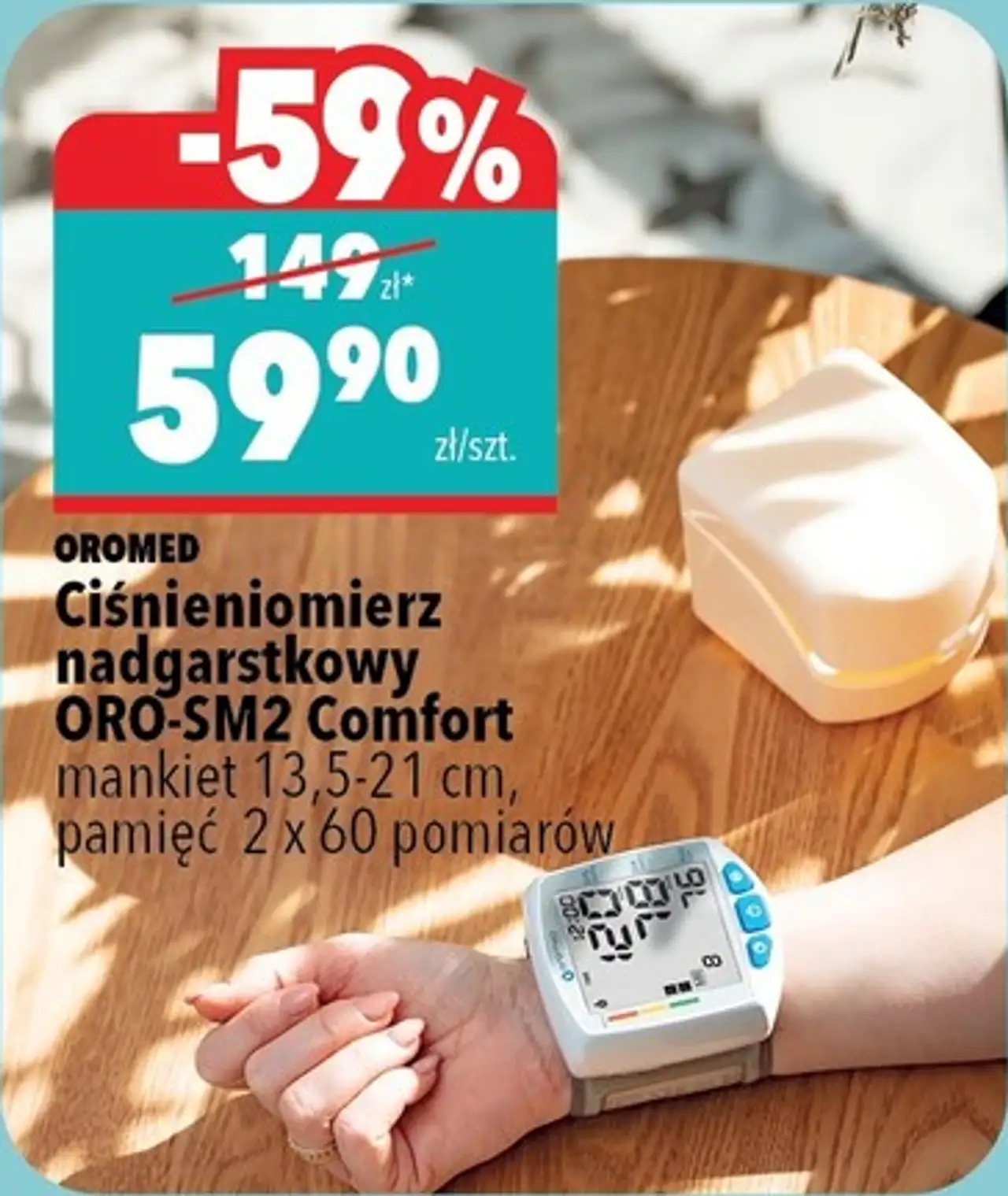 Ciśnieniomierz nadgarstkowy ORO-SM2 Comfort