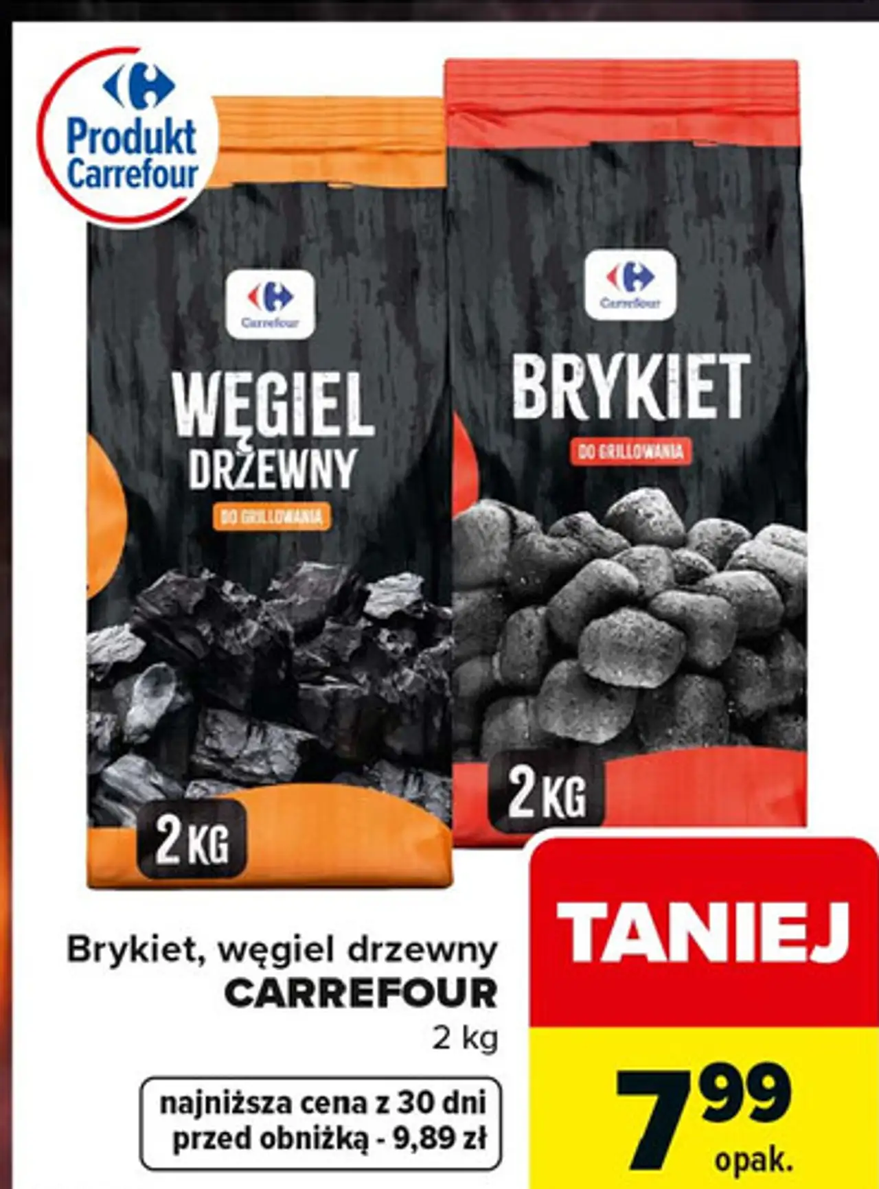 Brykiet, węgiel drzewny CARREFOUR