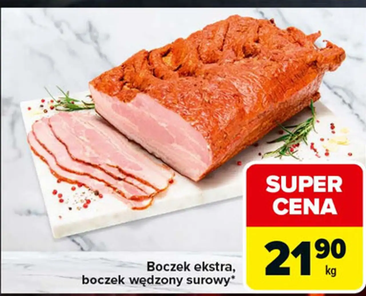 Boczek ekstra, boczek wędzony surowy*