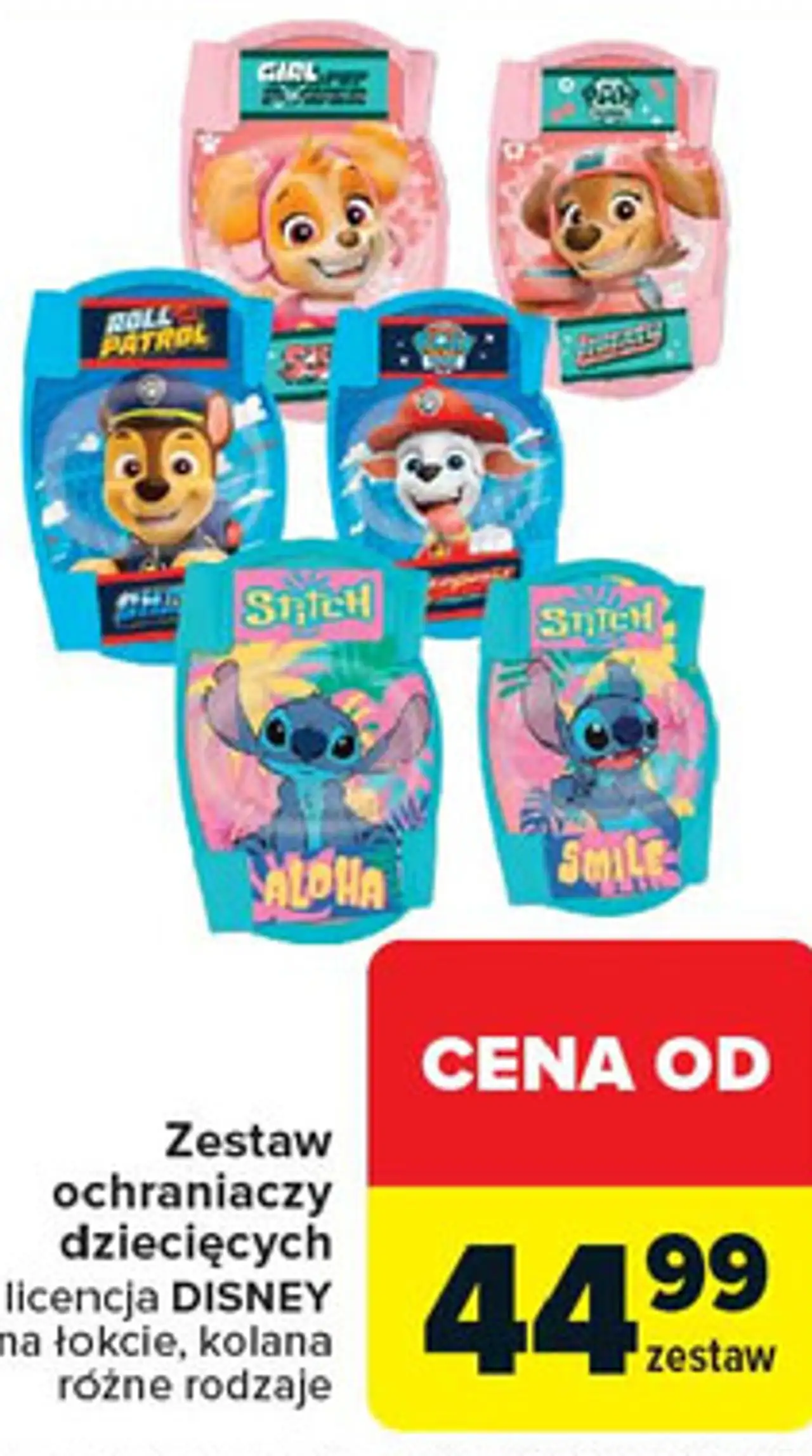 Zestaw ochraniaczy dziecięcych licencja DISNEY na łokcie, kolana różne rodzaje