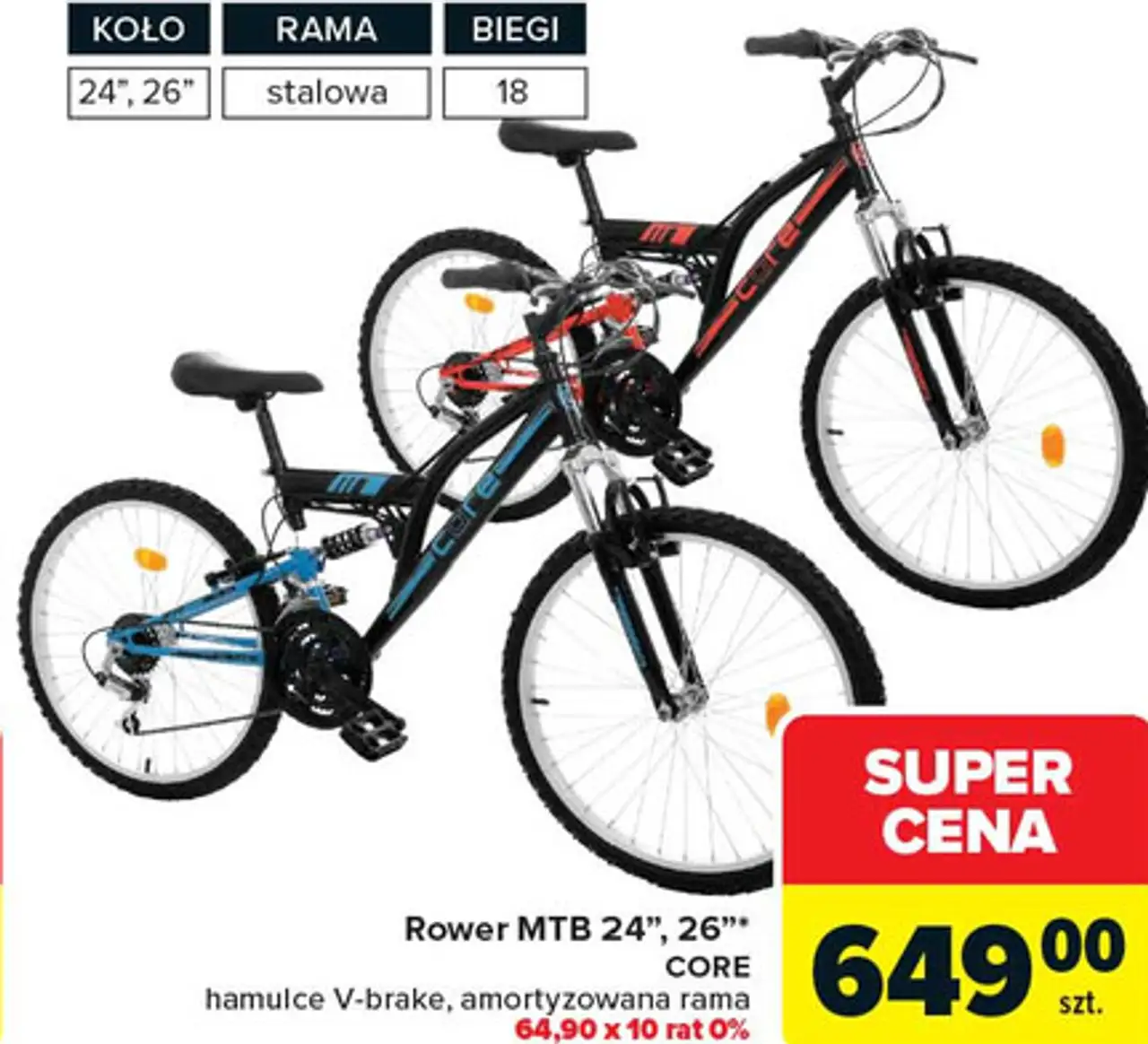 Rower MTB 24", 26" CORE
