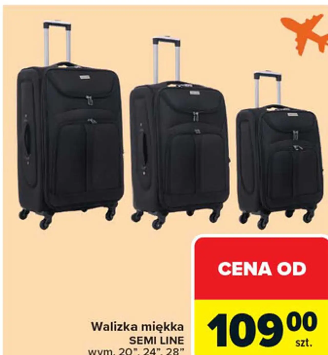 Walizka miękka SEMI LINE wym. 20", 24", 28"