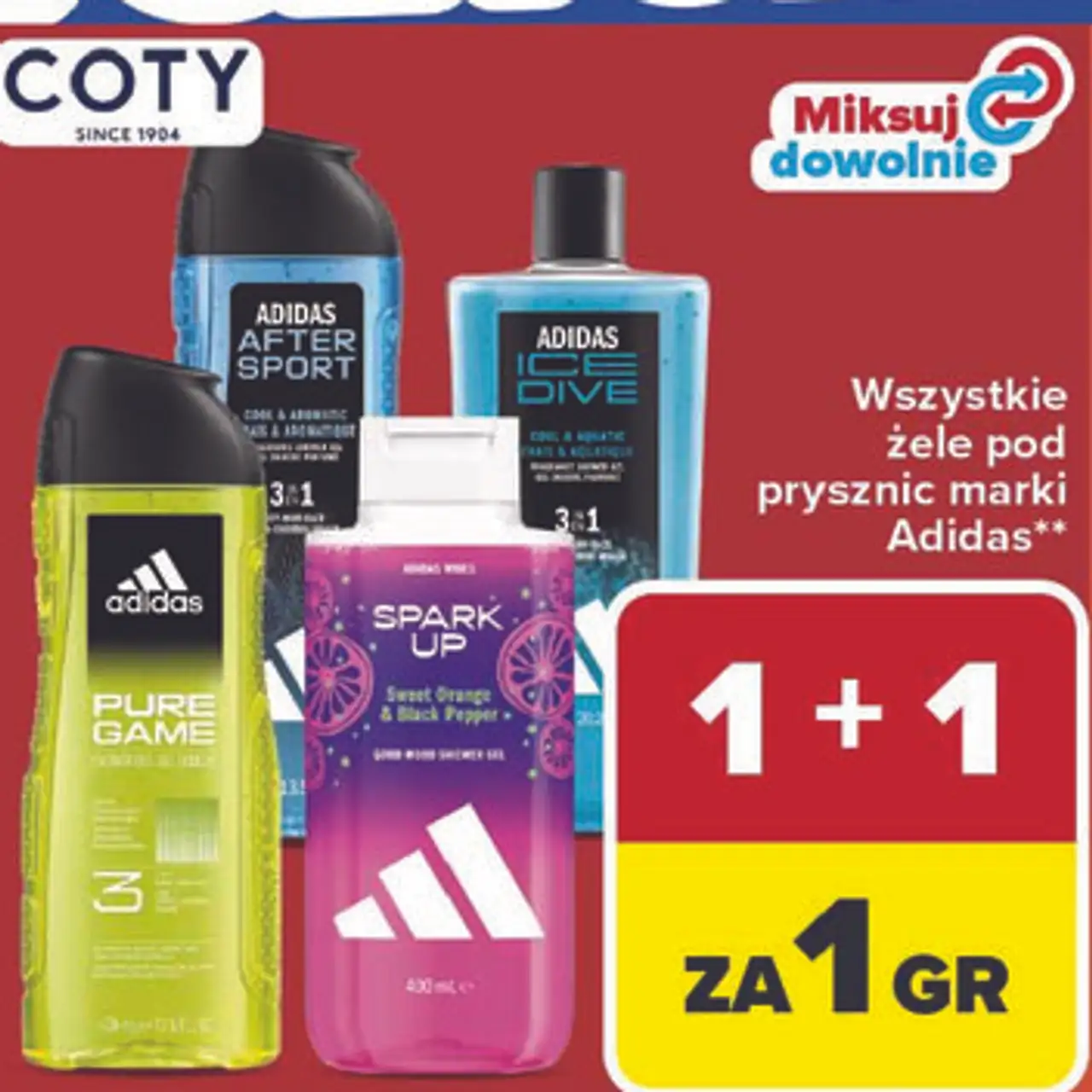 Wszystkie żele pod prysznic marki Adidas**