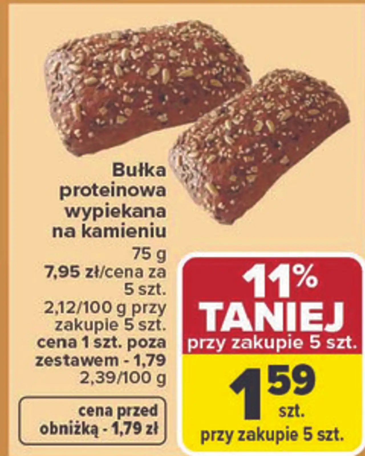 Bułka proteinowa wypiekana na kamieniu
