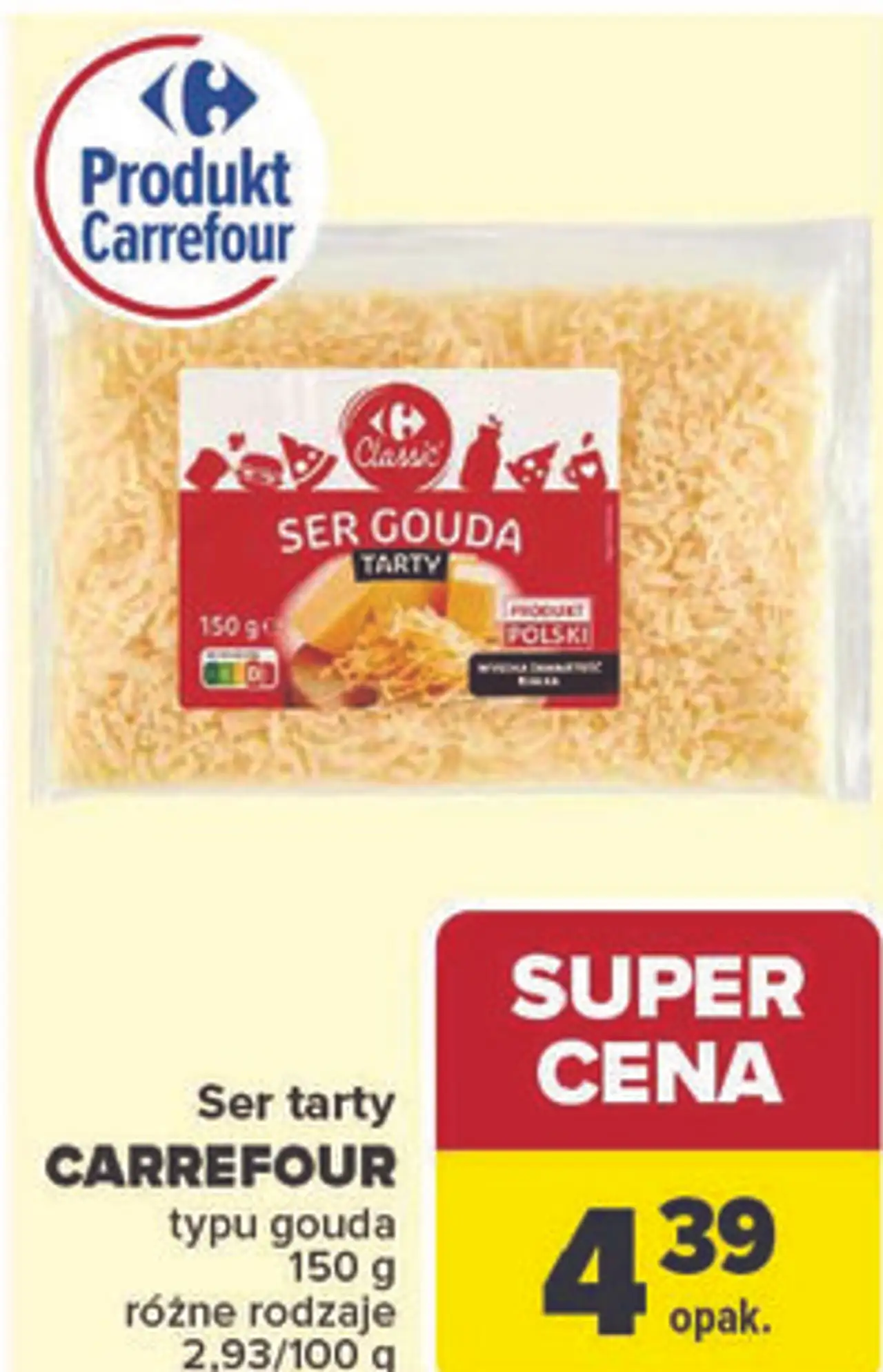 Ser tarty CARREFOUR typu gouda 150 g różne rodzaje