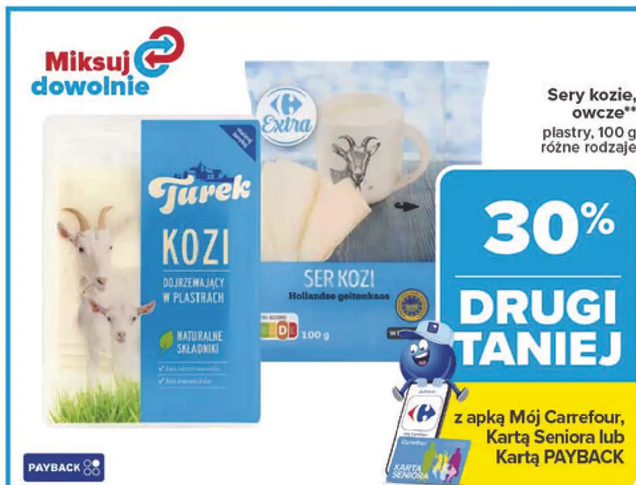 Sery kozie, owcze plastry 100g różne rodzaje