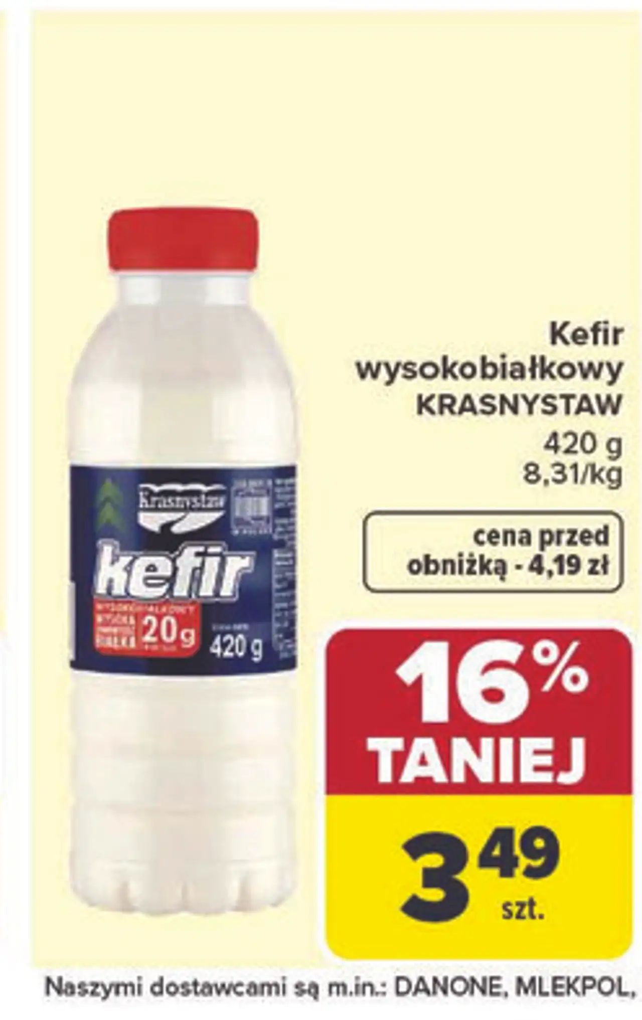 Kefir wysokobiałkowy KRASNYSTAW 420 g