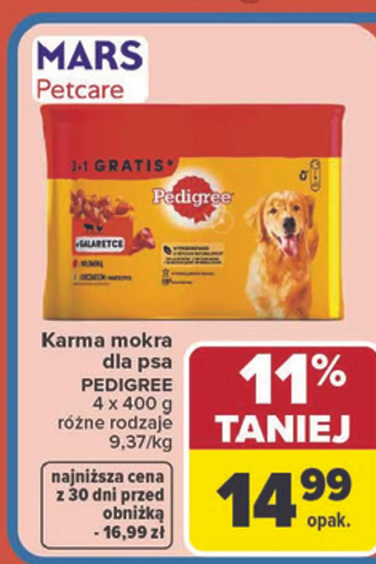 Karma mokra dla psa PEDIGREE 4 x 400 g różne rodzaje