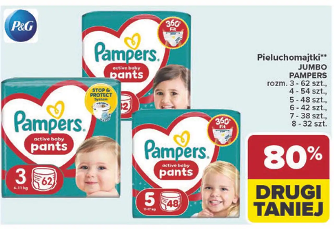 Pieluchomajtki JUMBO PAMPERS