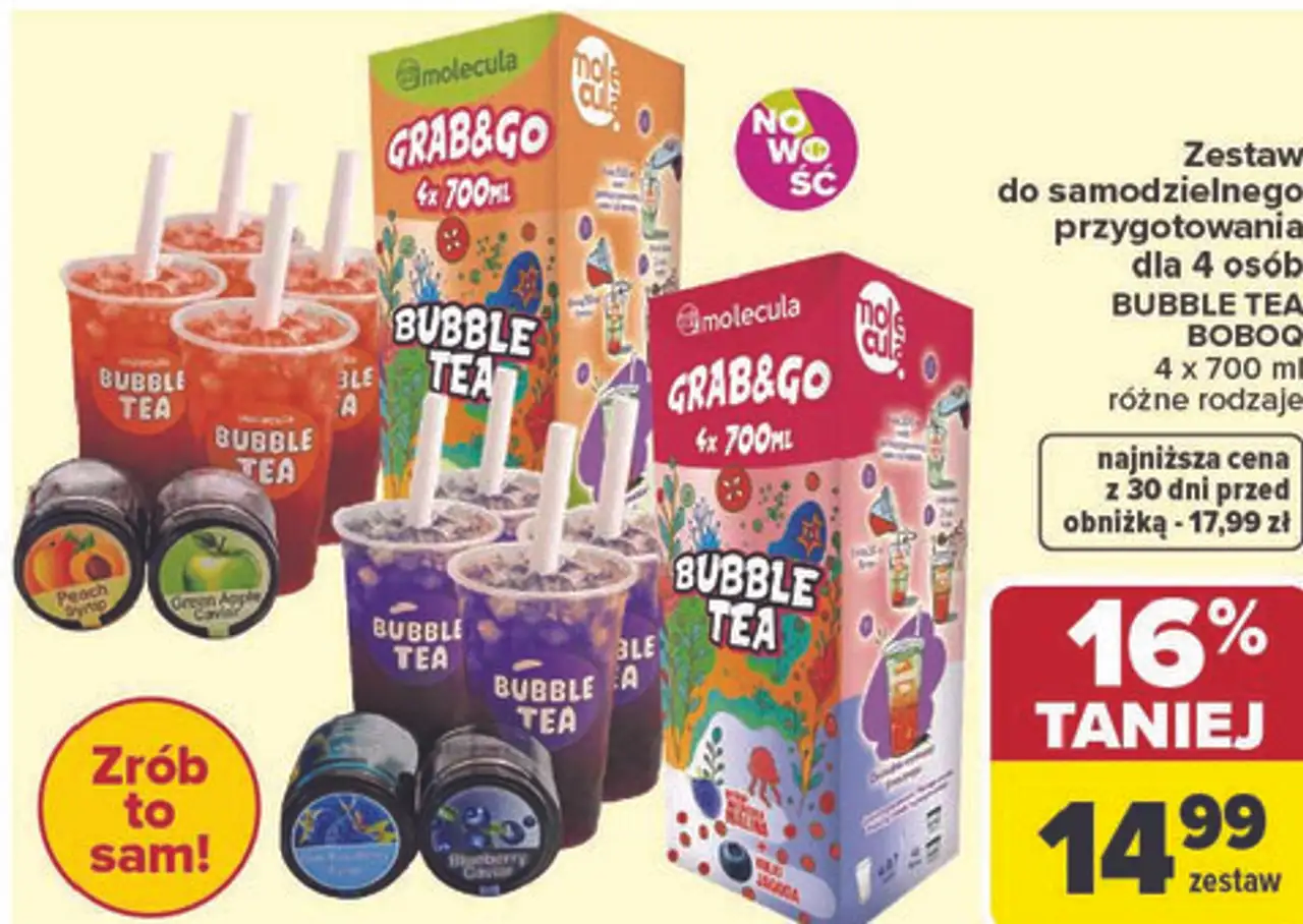 Zestaw do samodzielnego przygotowania dla 4 osób BUBBLE TEA BOBOQ