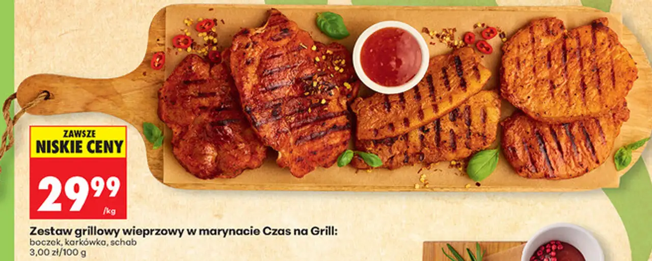 Zestaw grillowy wieprzowy w marynacie Czas na Grill boczek, karkówka, schab
