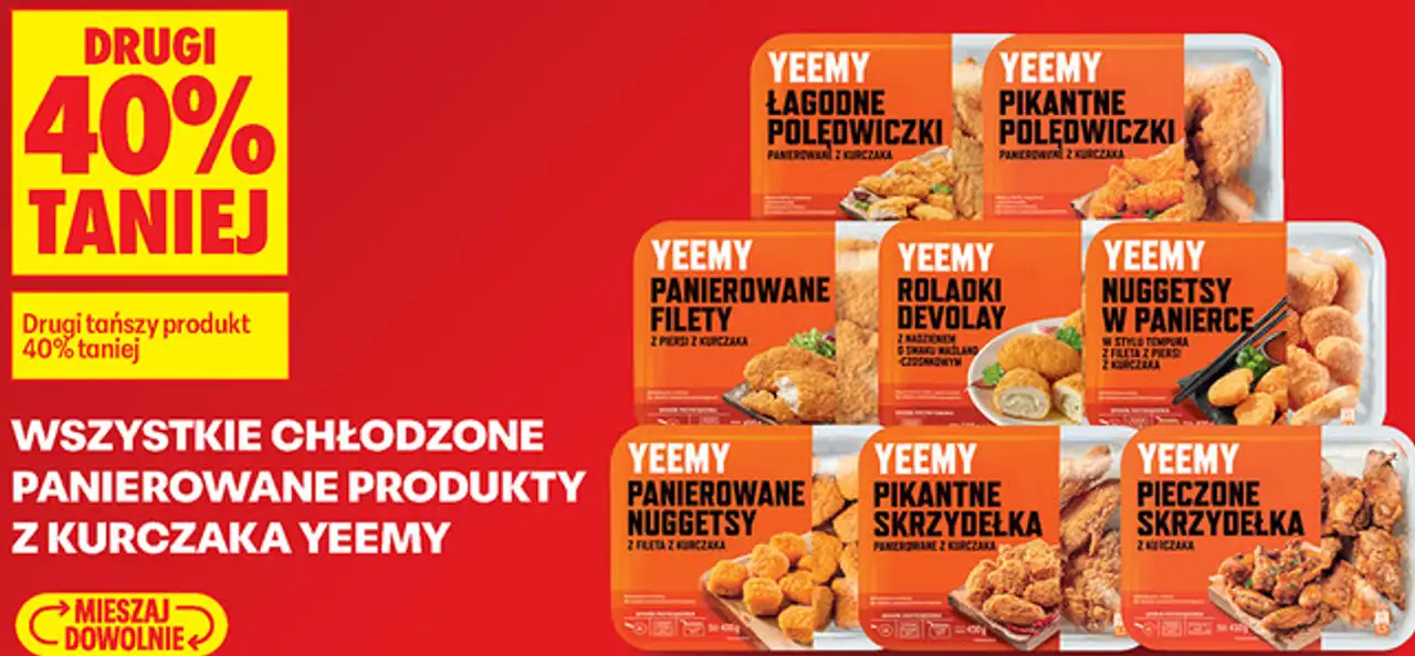 Wszystkie chłodzone panierowane produkty z kurczaka Yeemy