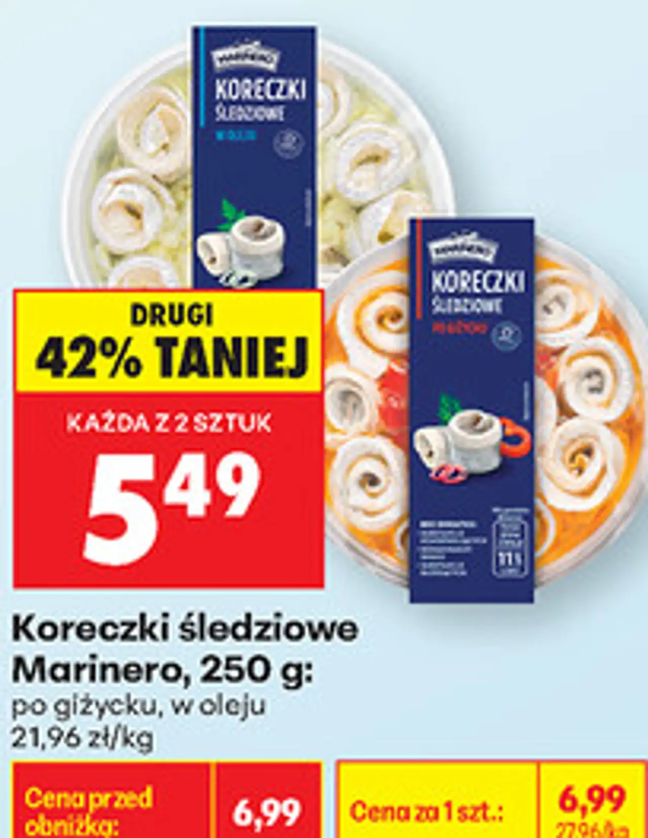 Koreczki śledziowe Marinero, 250 g: po giżycku, w oleju