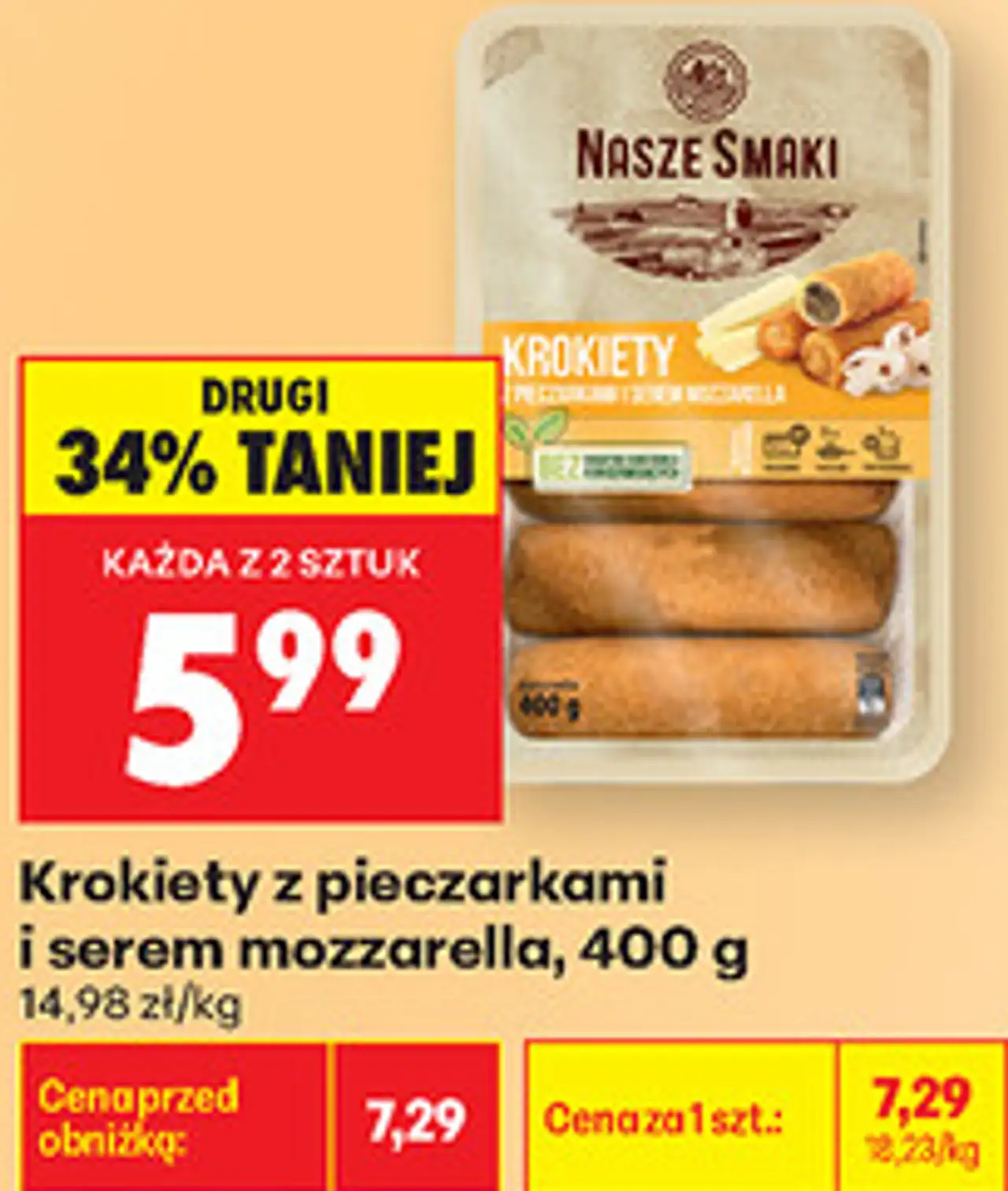 Krokiety z pieczarkami i serem mozzarella Nasze Smaki, 400 g