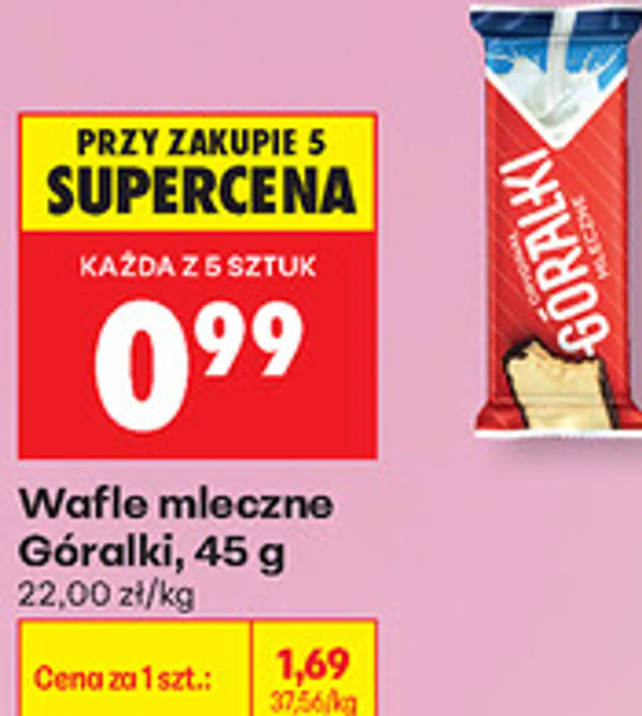 Wafle mleczne Góralki, 45 g