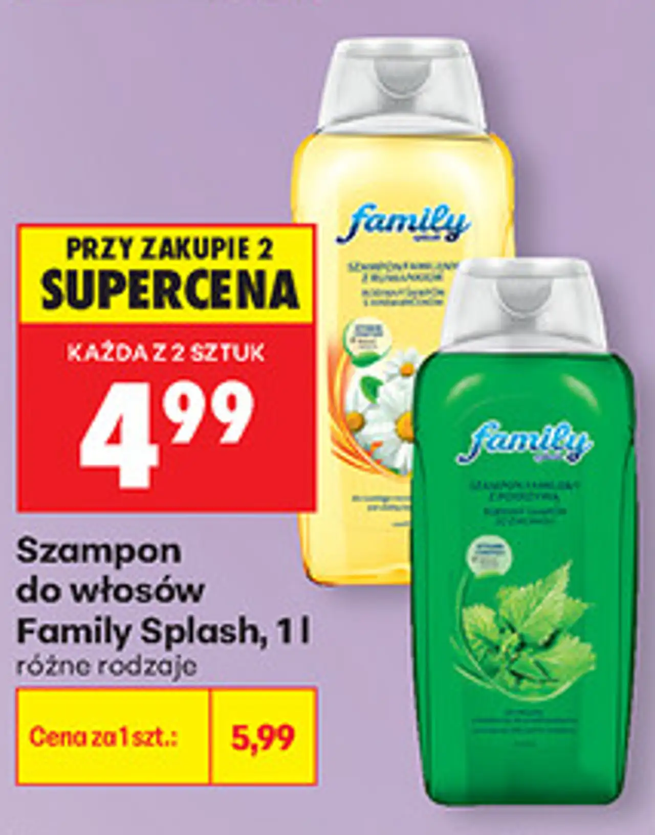 Szampon do włosów Family Splash, 1 l