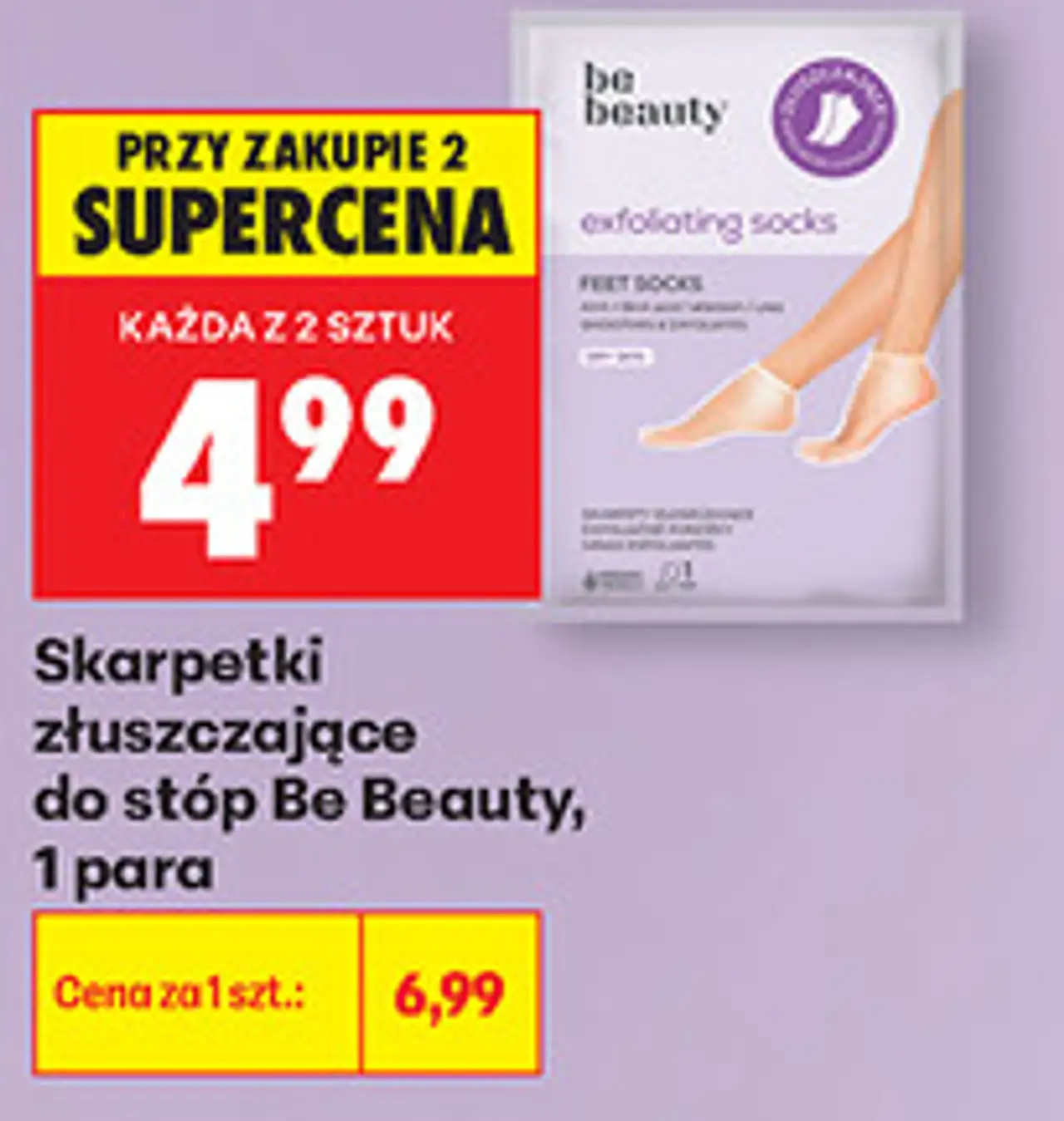 Skarpetki złuszczające do stóp Be Beauty, 1 para
