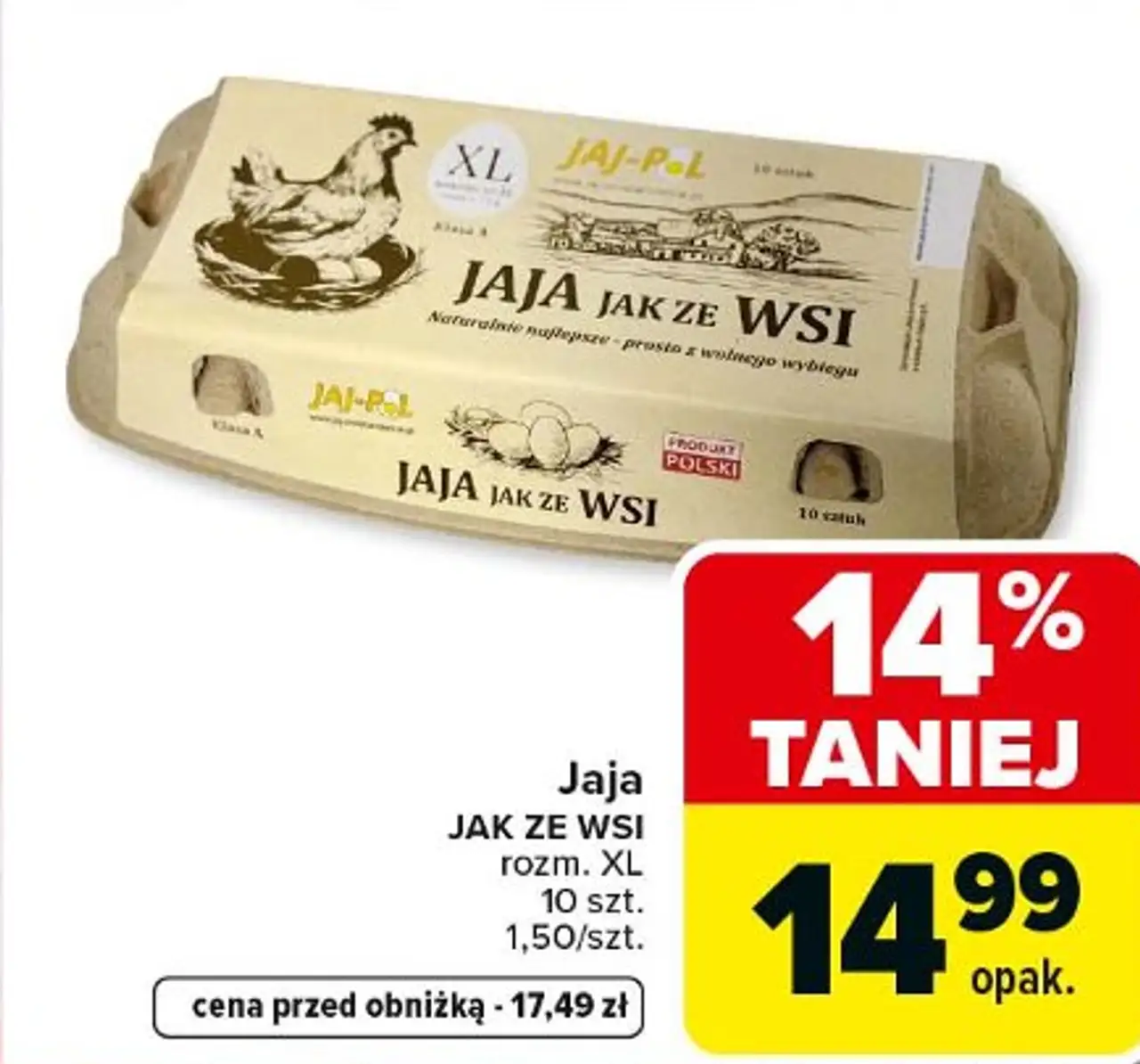 Jaja JAK ZE WSI rozm. XL 10 szt.