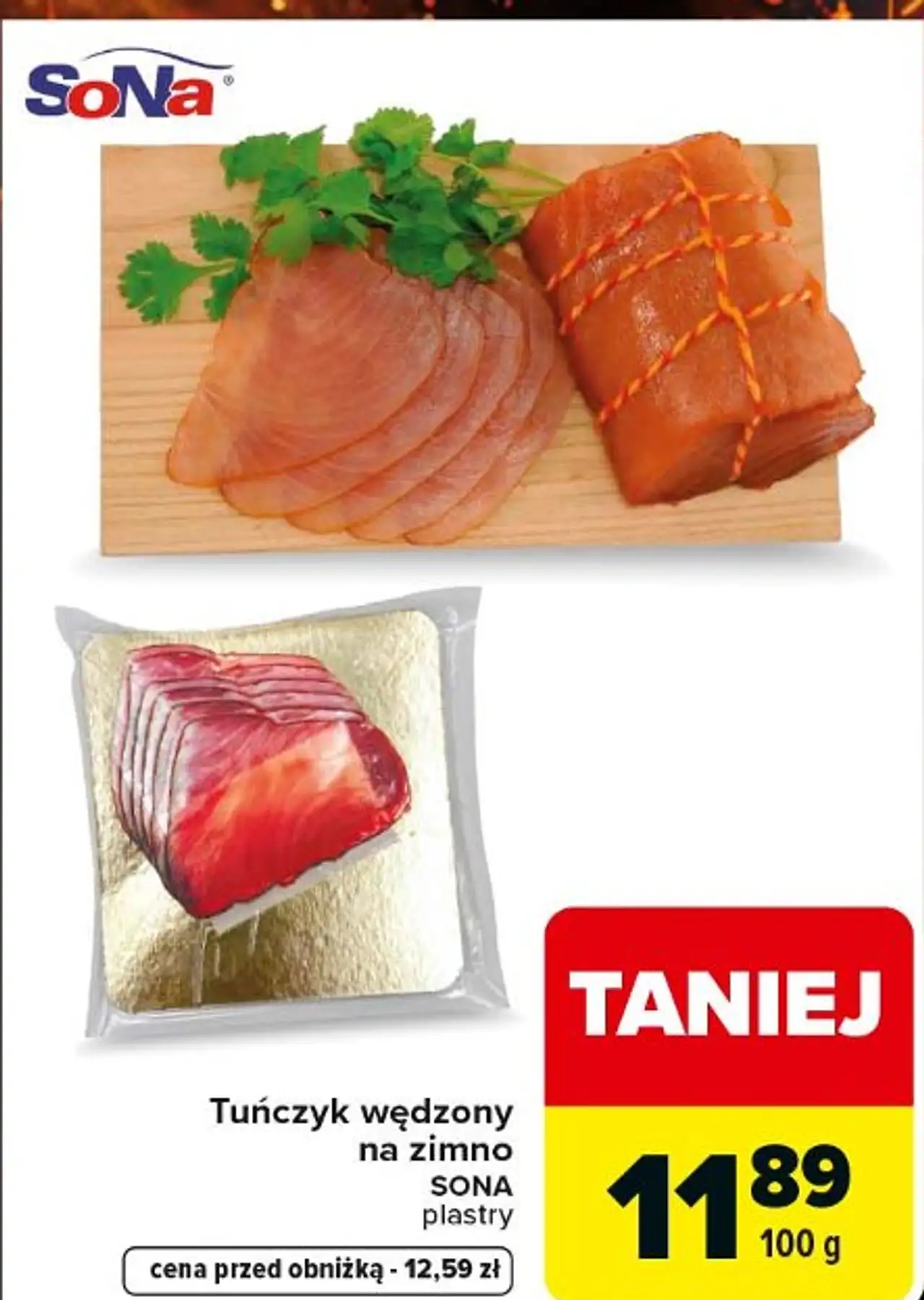 Tuńczyk wędzony na zimno SONA plastry