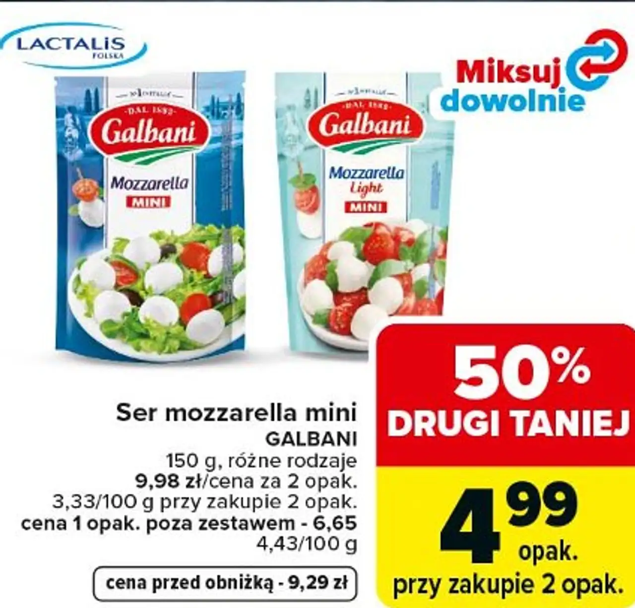 Ser mozzarella mini GALBANI 150 g, różne rodzaje