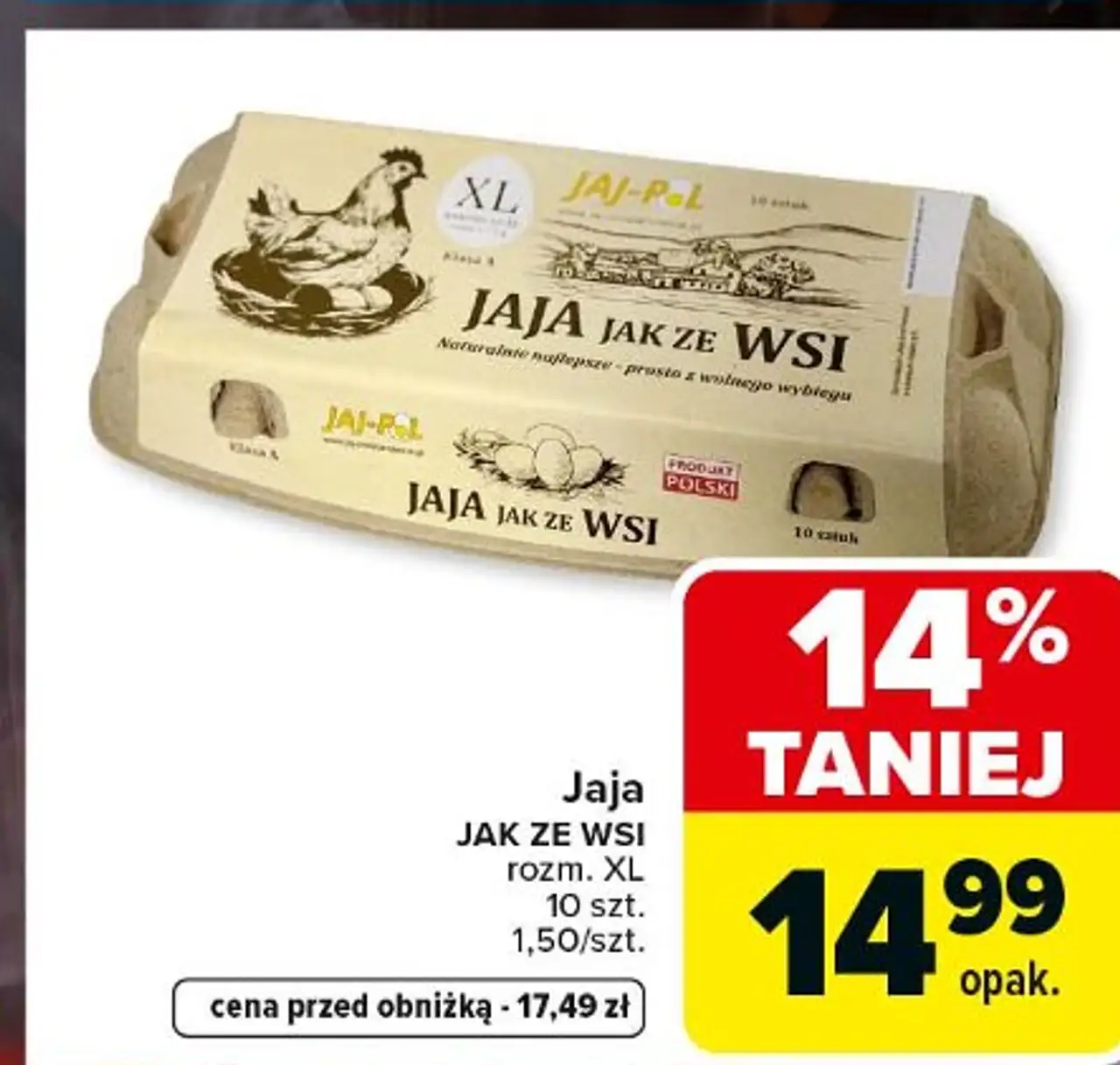 Jaja JAK ZE WSI rozm. XL 10 szt.