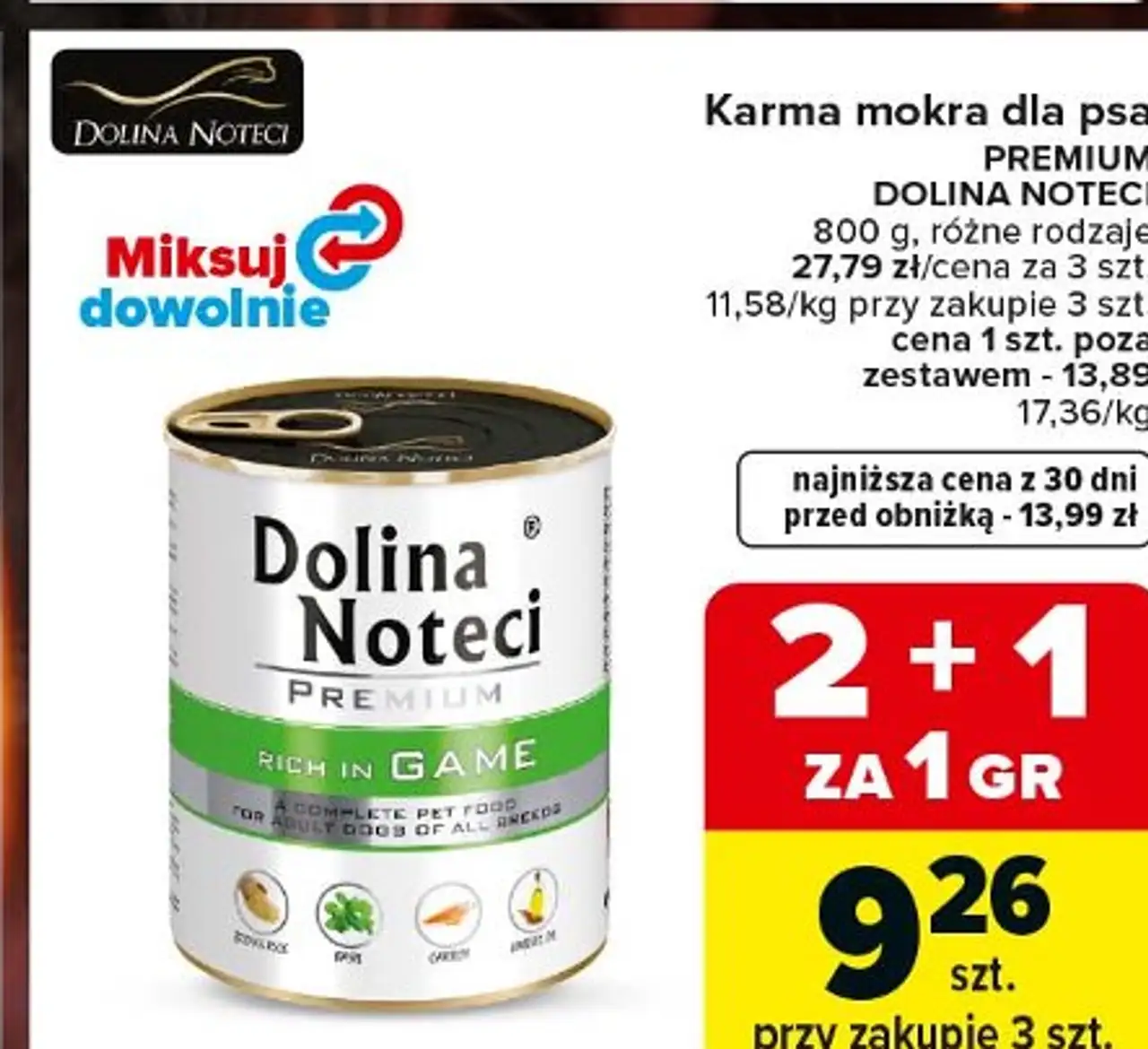 Karma mokra dla psa PREMIUM DOLINA NOTECI 800 g