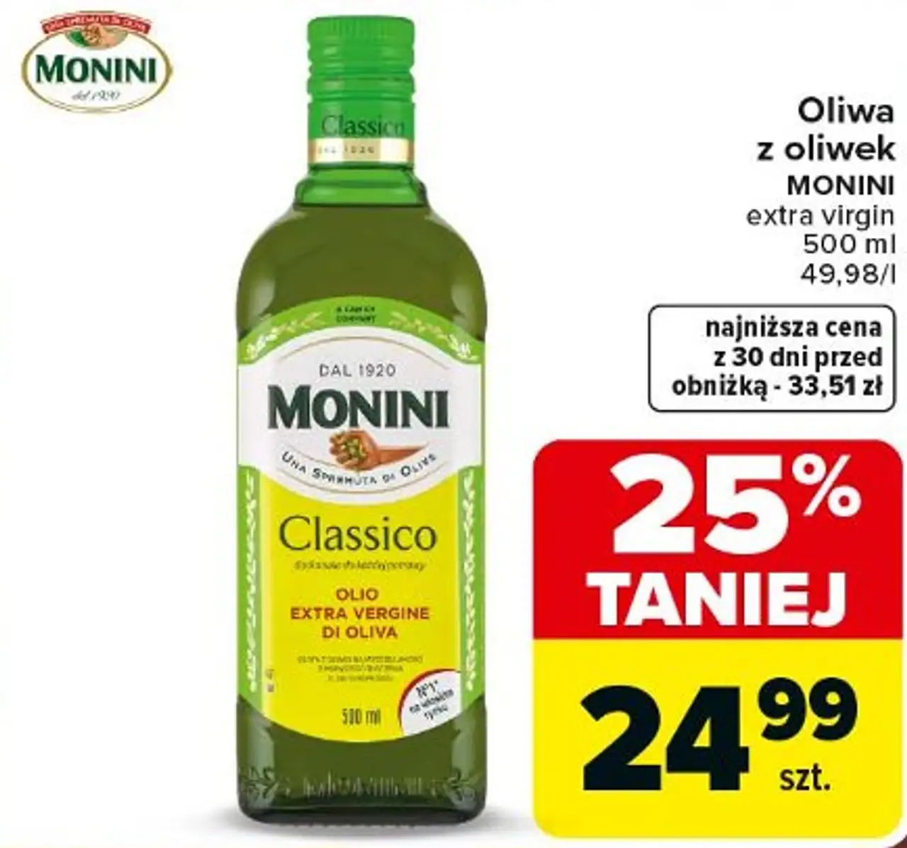 Oliwa z oliwek MONINI extra virgin 500 ml