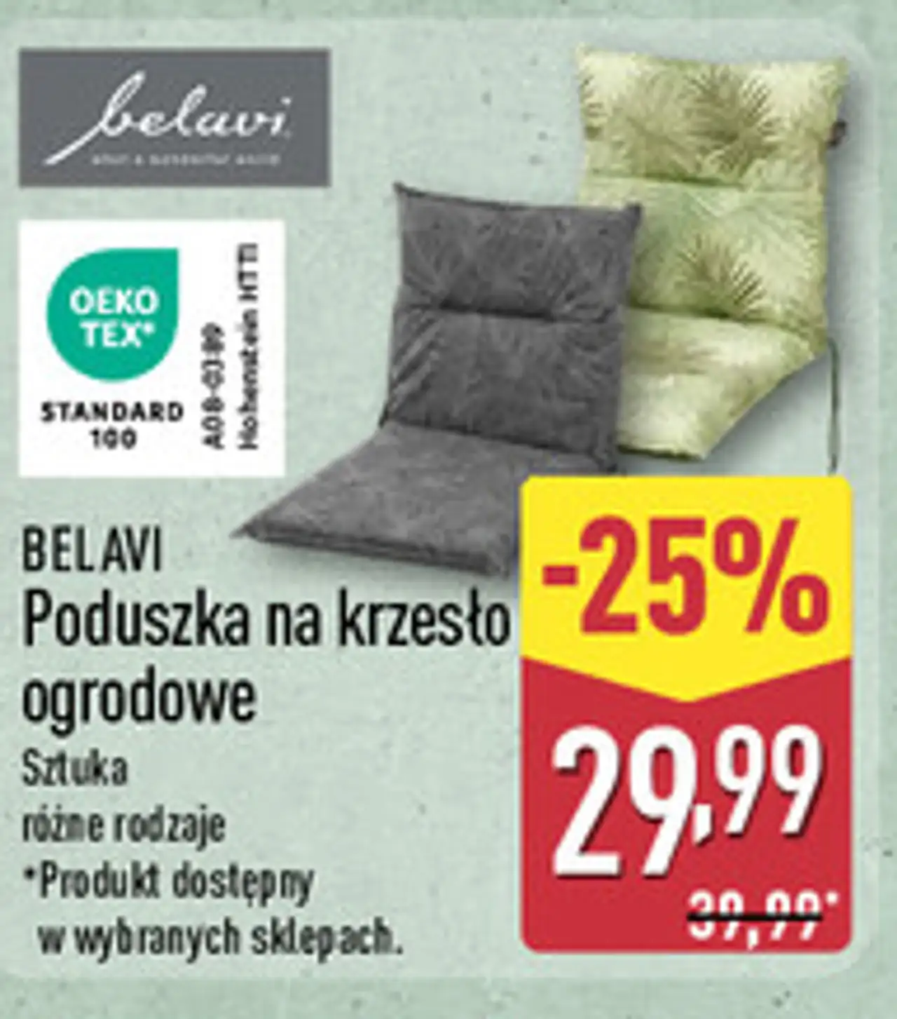 BELAVI Poduszka na krzesło ogrodowe