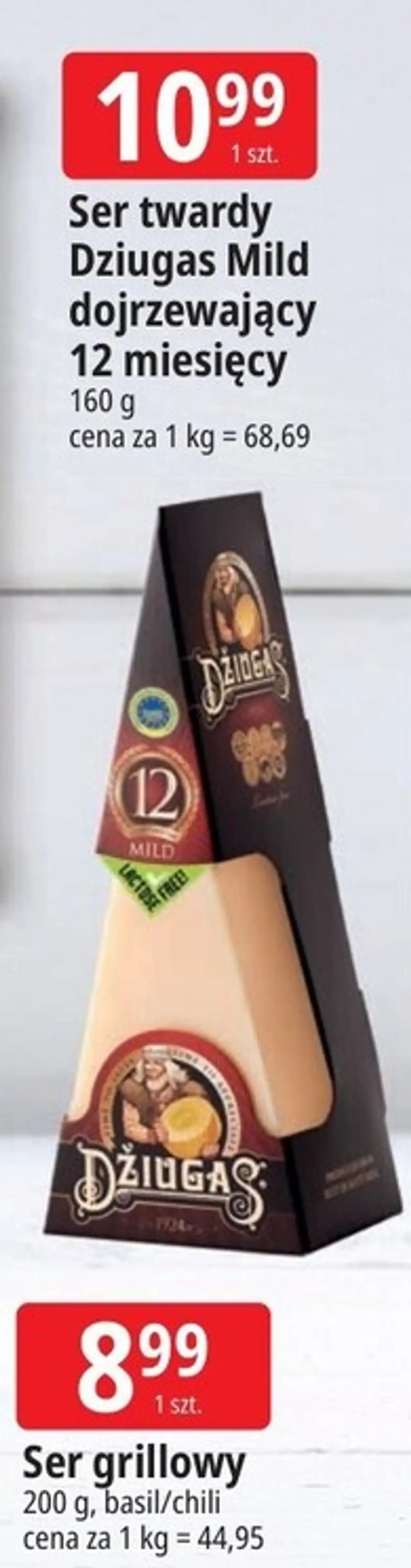 Ser twardy Dziugas Mild dojrzewający 12 miesięcy