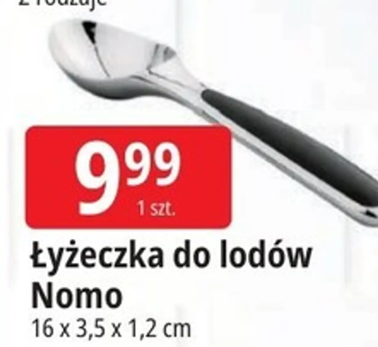 Łyżeczka do lodów Nomo, 16 x 3,5 x 1,2 cm Tadar