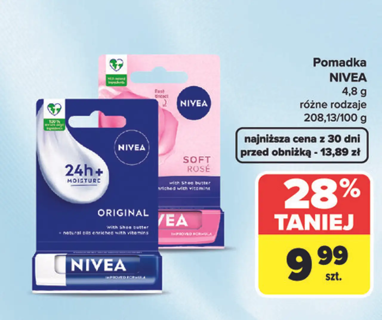 Pomadka do ust soft rose Nivea 24H Melt-In Moisture