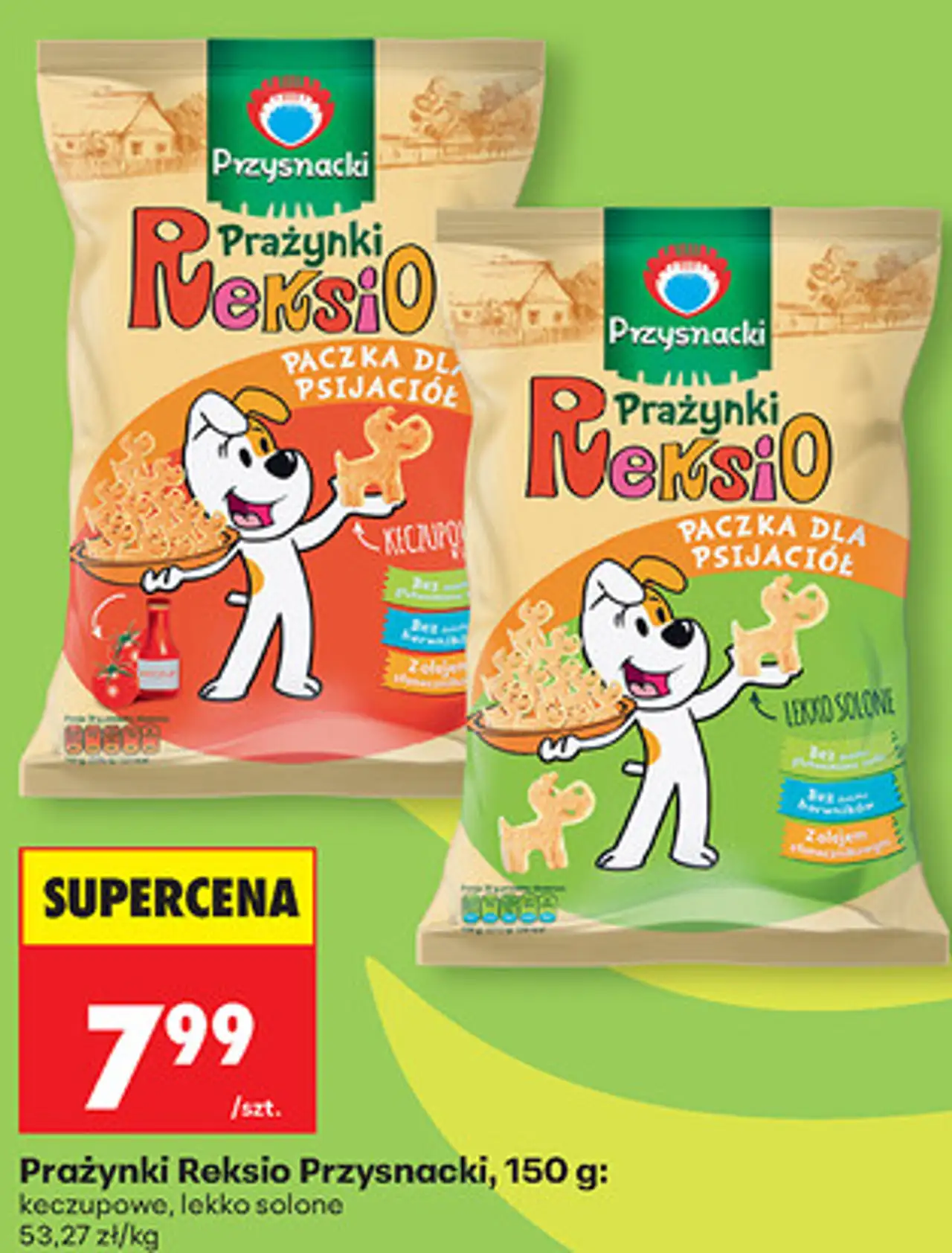 Prażynki Reksio Przysnacki, 150 g: keczupowe, lekko solone