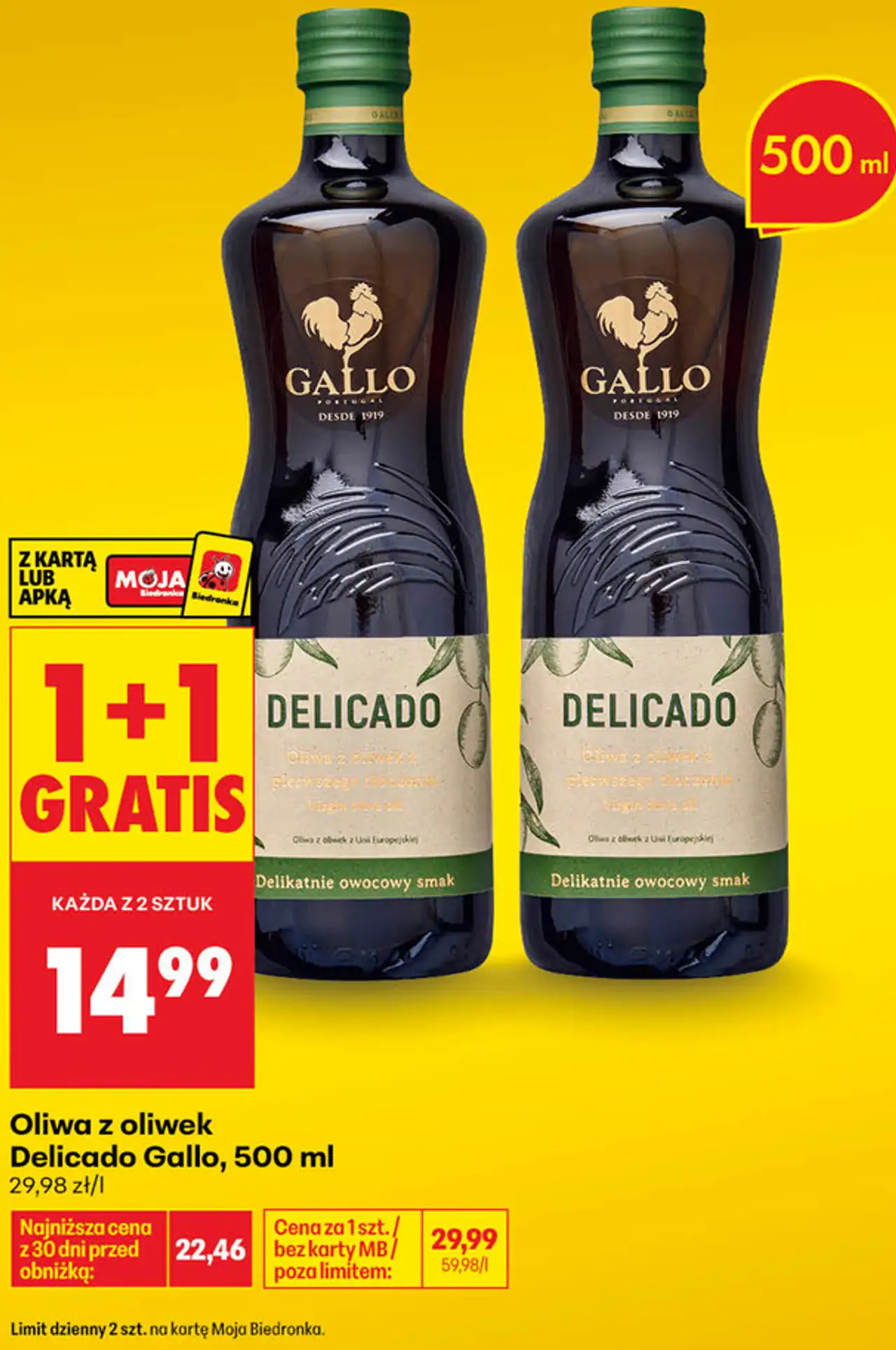 Oliwa z oliwek Delicado Gallo, 500 ml