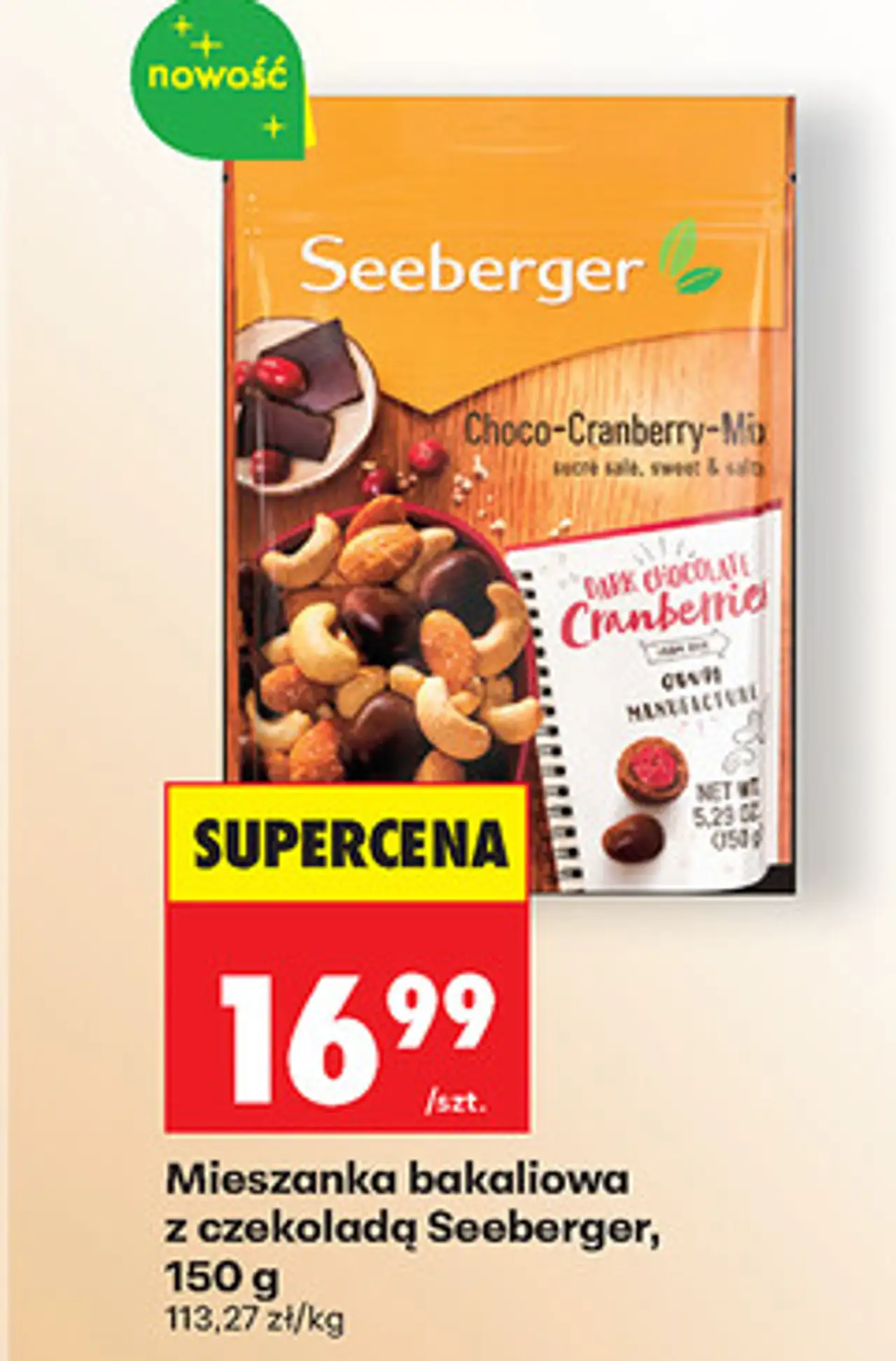 Mieszanka bakaliowa z czekoladą Seeberger, 150 g