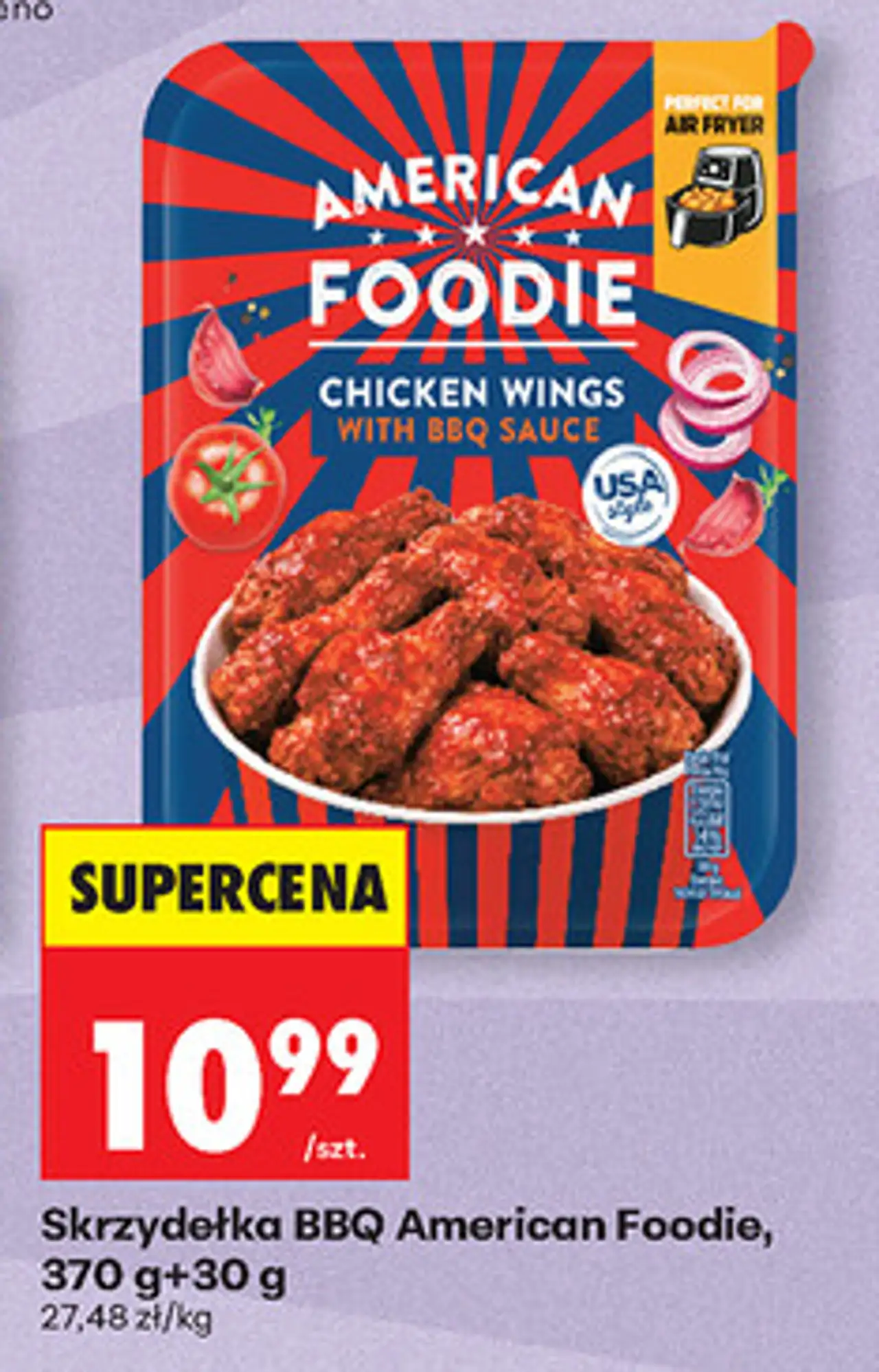 Skrzydełka BBQ American Foodie, 370 g+30 g